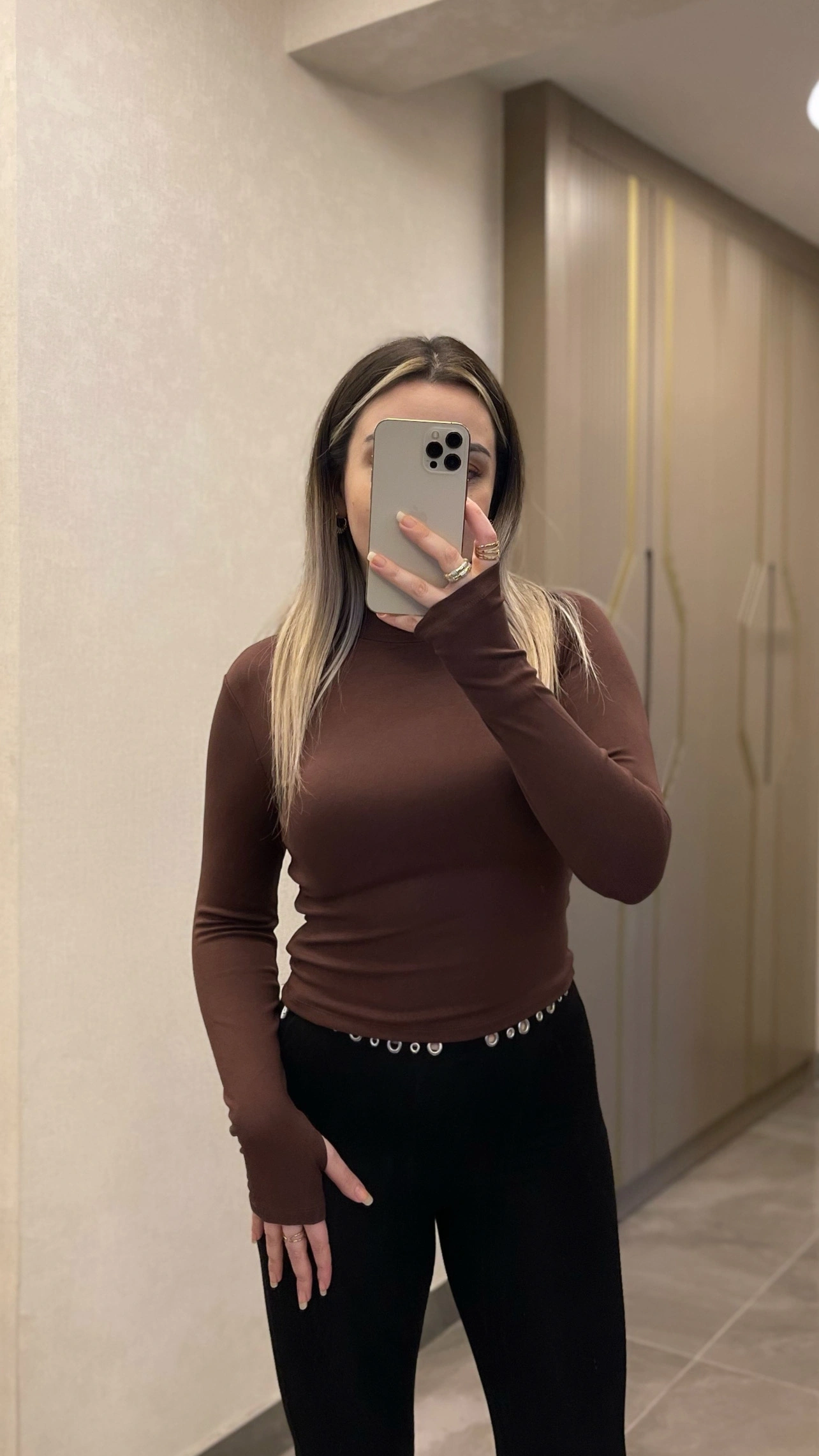 Oysho Yarım Balıkçı Body Kahverengi