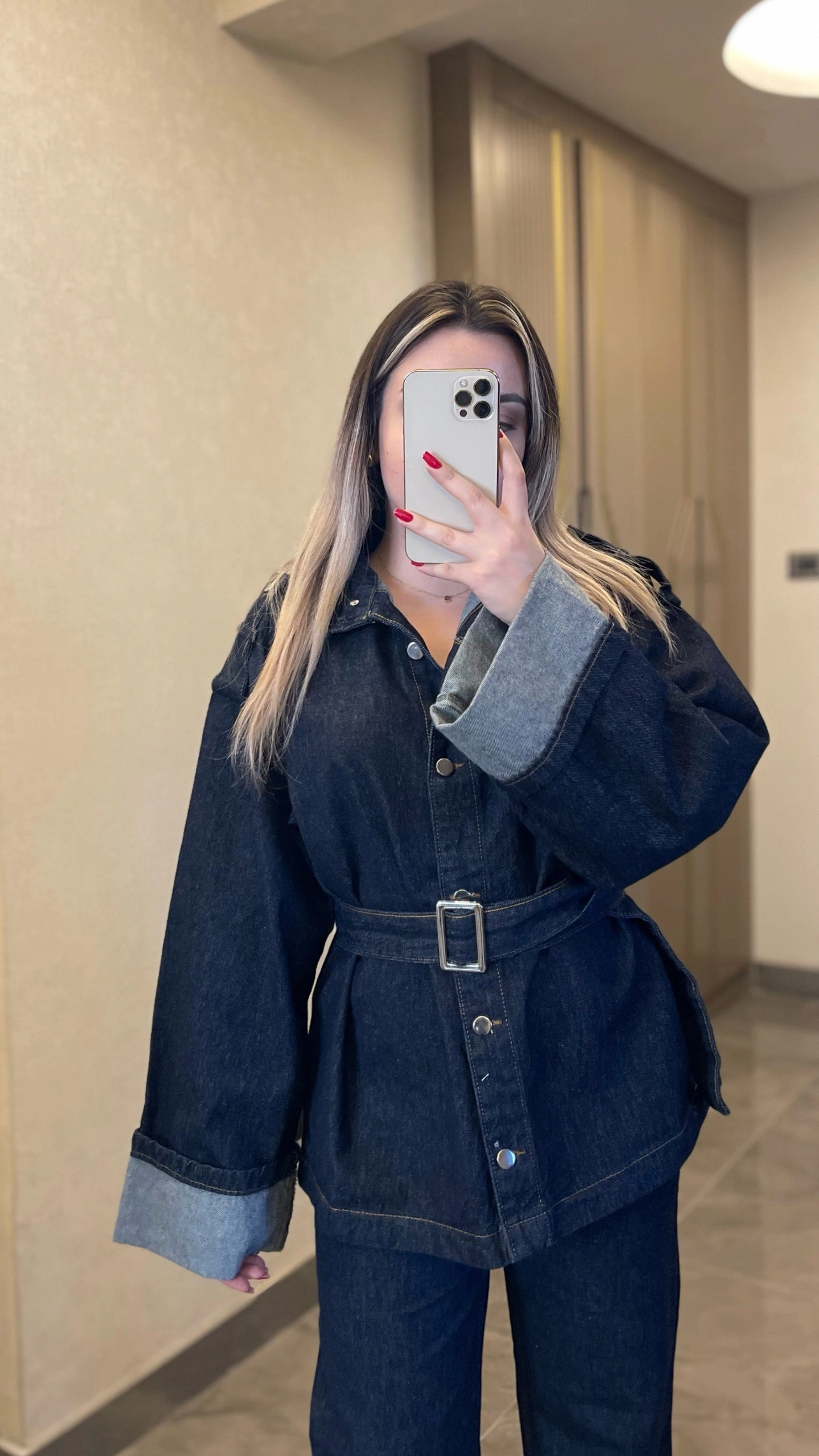 Katlamalı Denim Takım