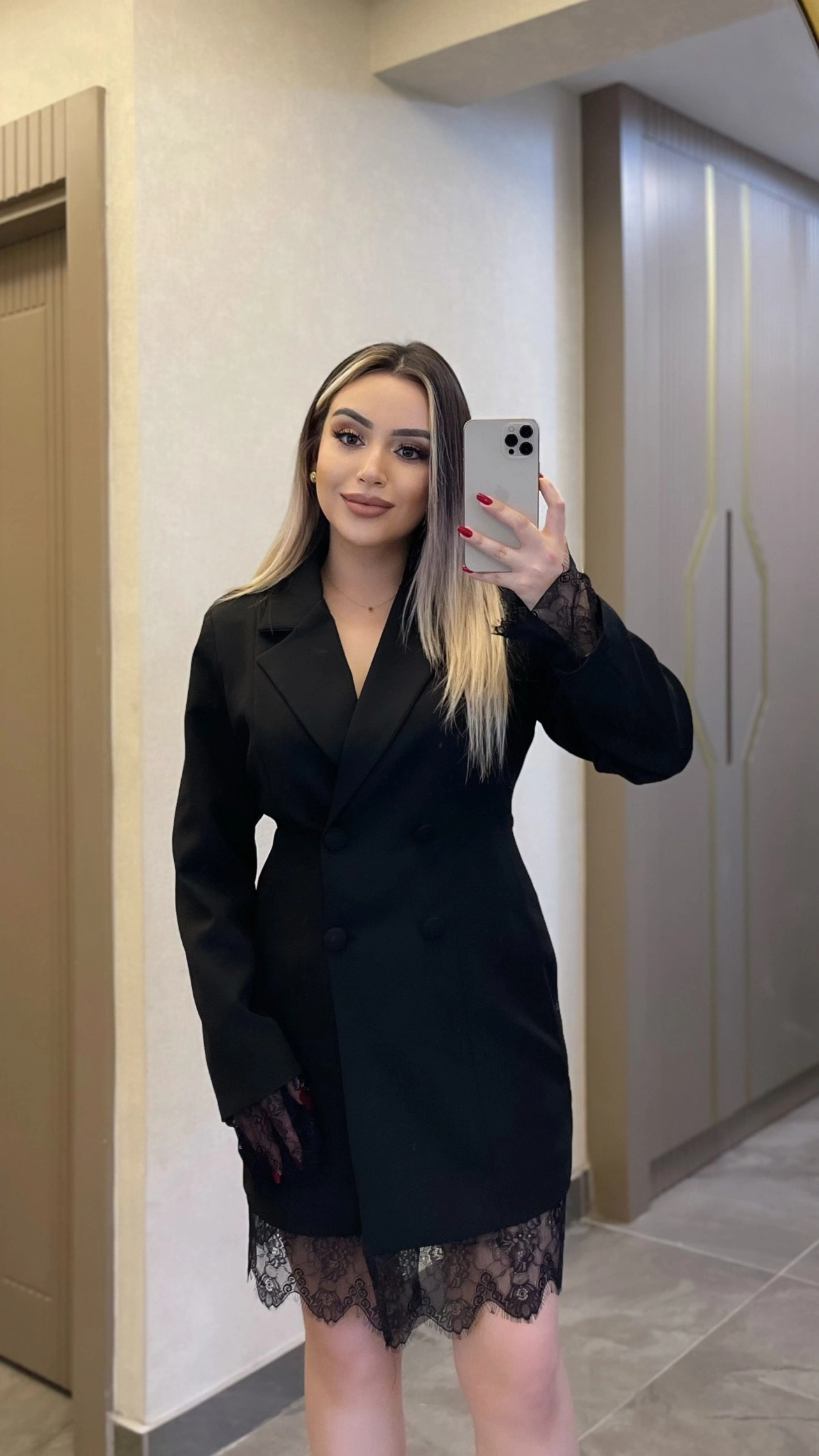 Dantelli Ceket Elbise