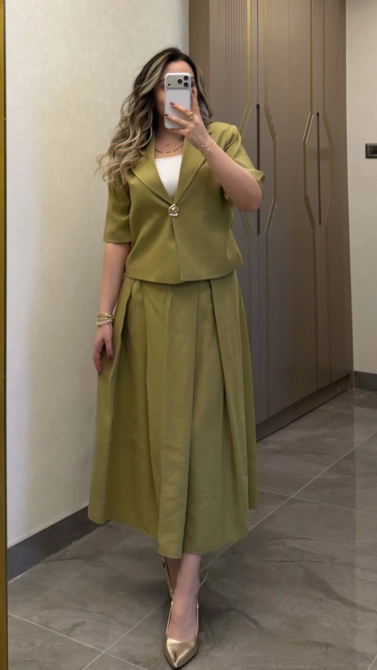 Yeşil Etek Blazer Ceket Takım