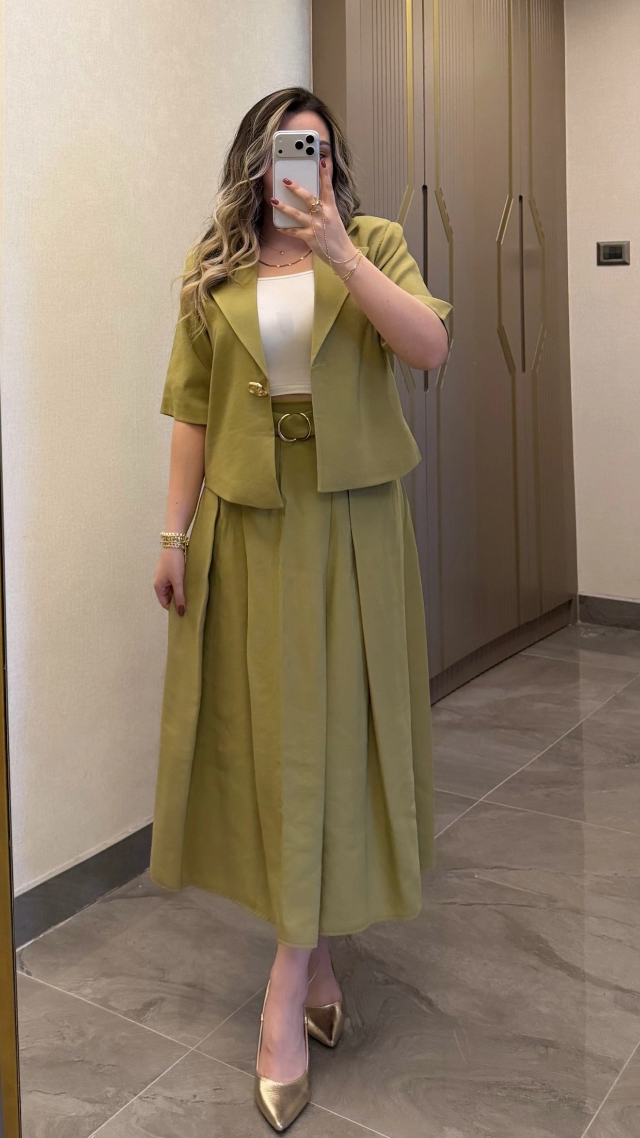 Yeşil Etek Blazer Ceket Takım