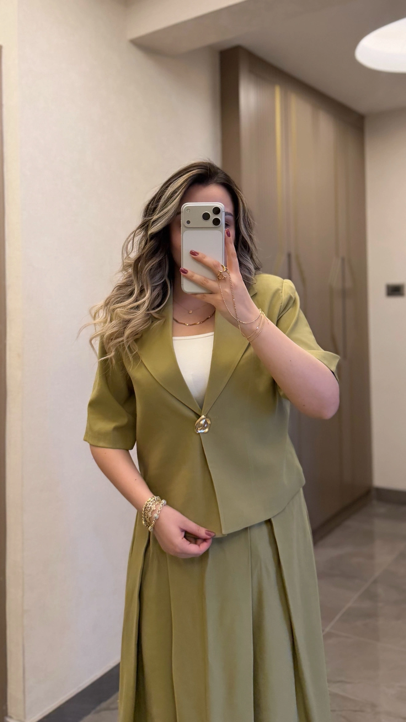 Yeşil Etek Blazer Ceket Takım