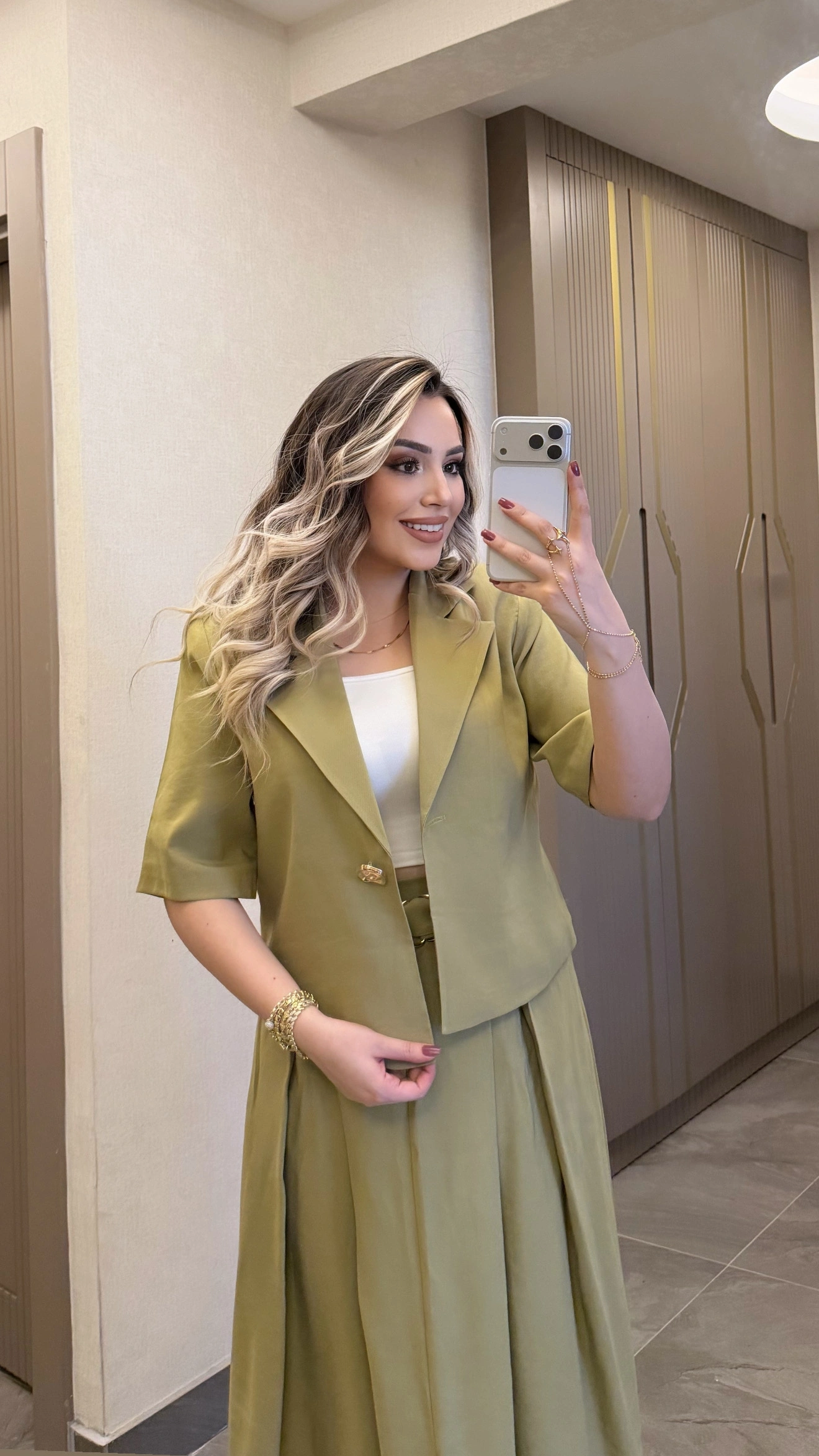 Yeşil Etek Blazer Ceket Takım