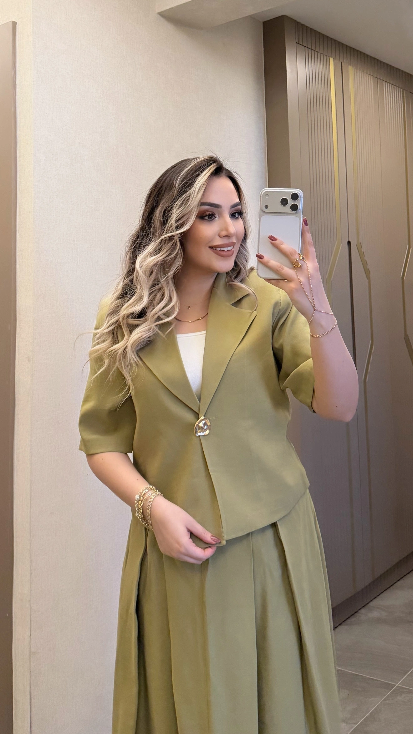 Yeşil Etek Blazer Ceket Takım
