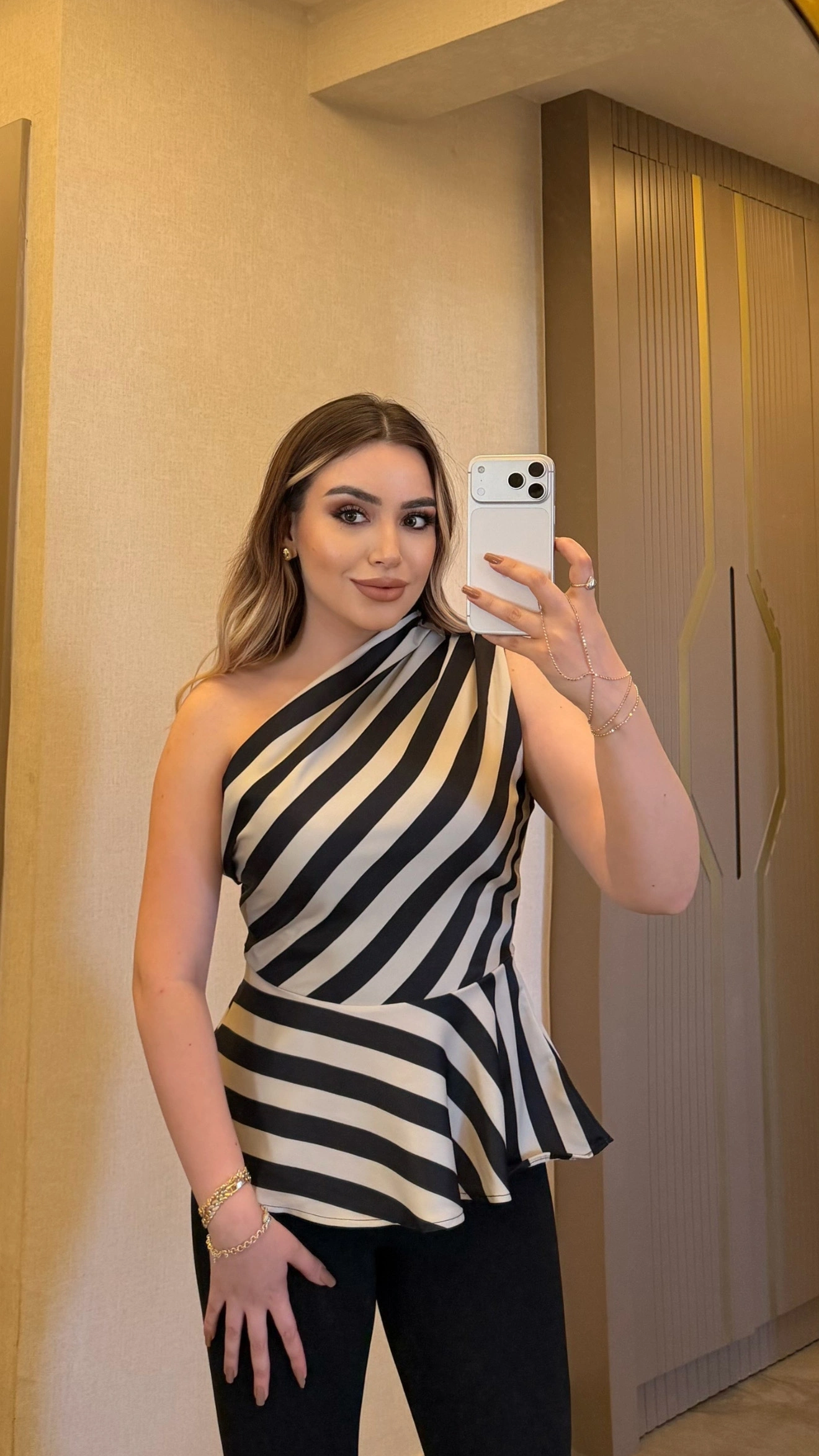 Zebra İpek Saten Bluz