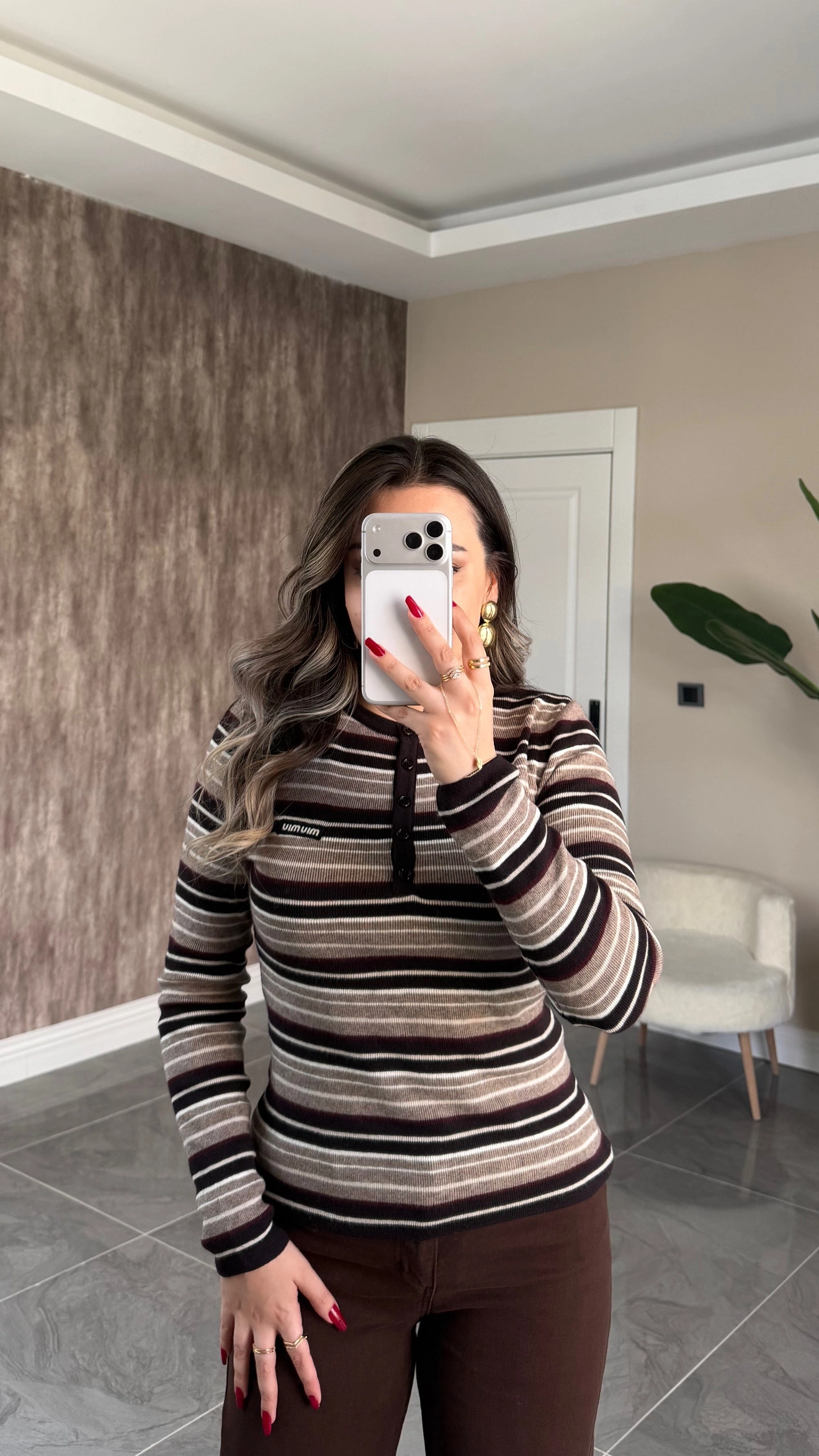 Miu Çizgili Triko