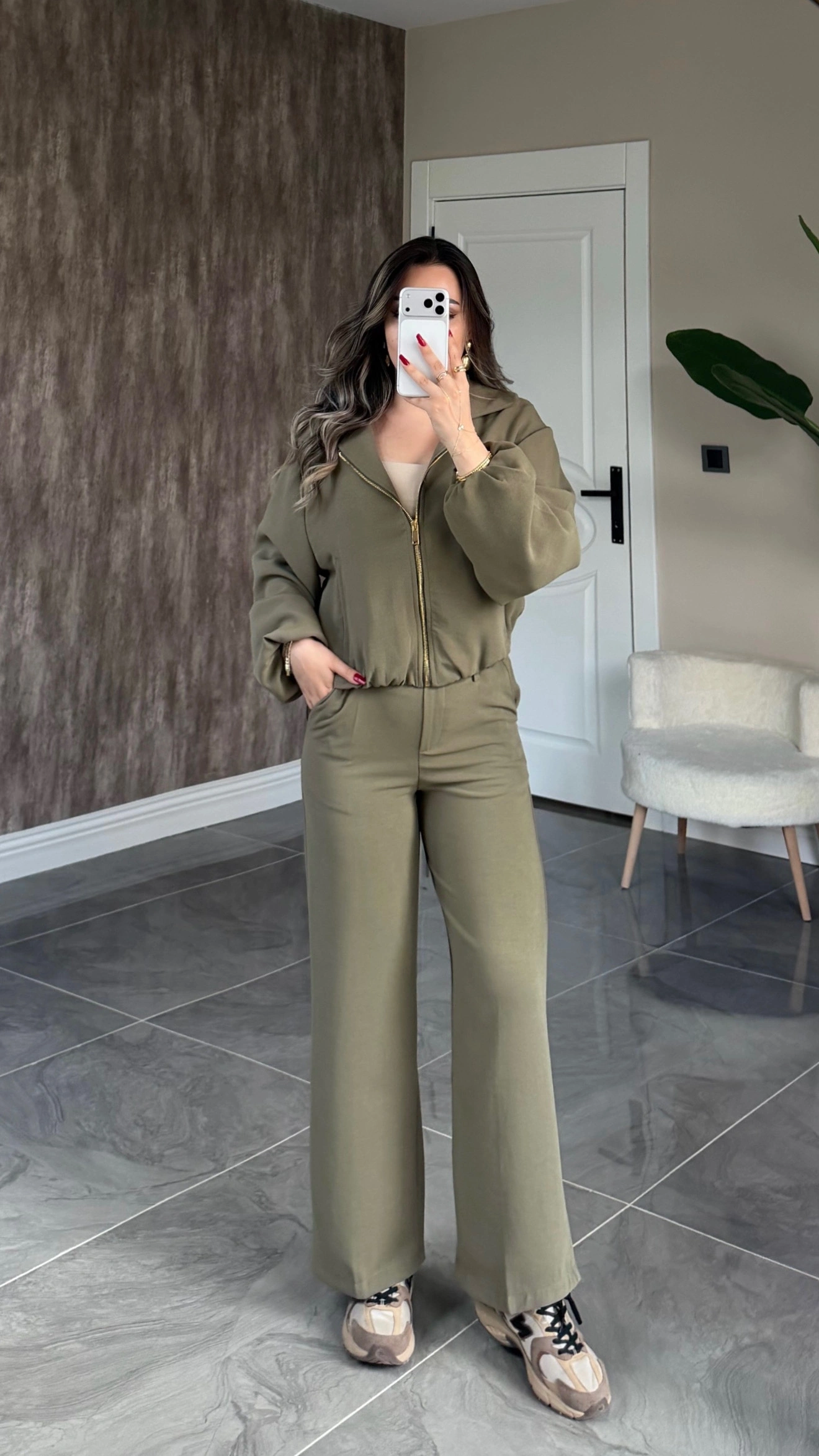 Haki Bomber Ceket Pantolon Takım
