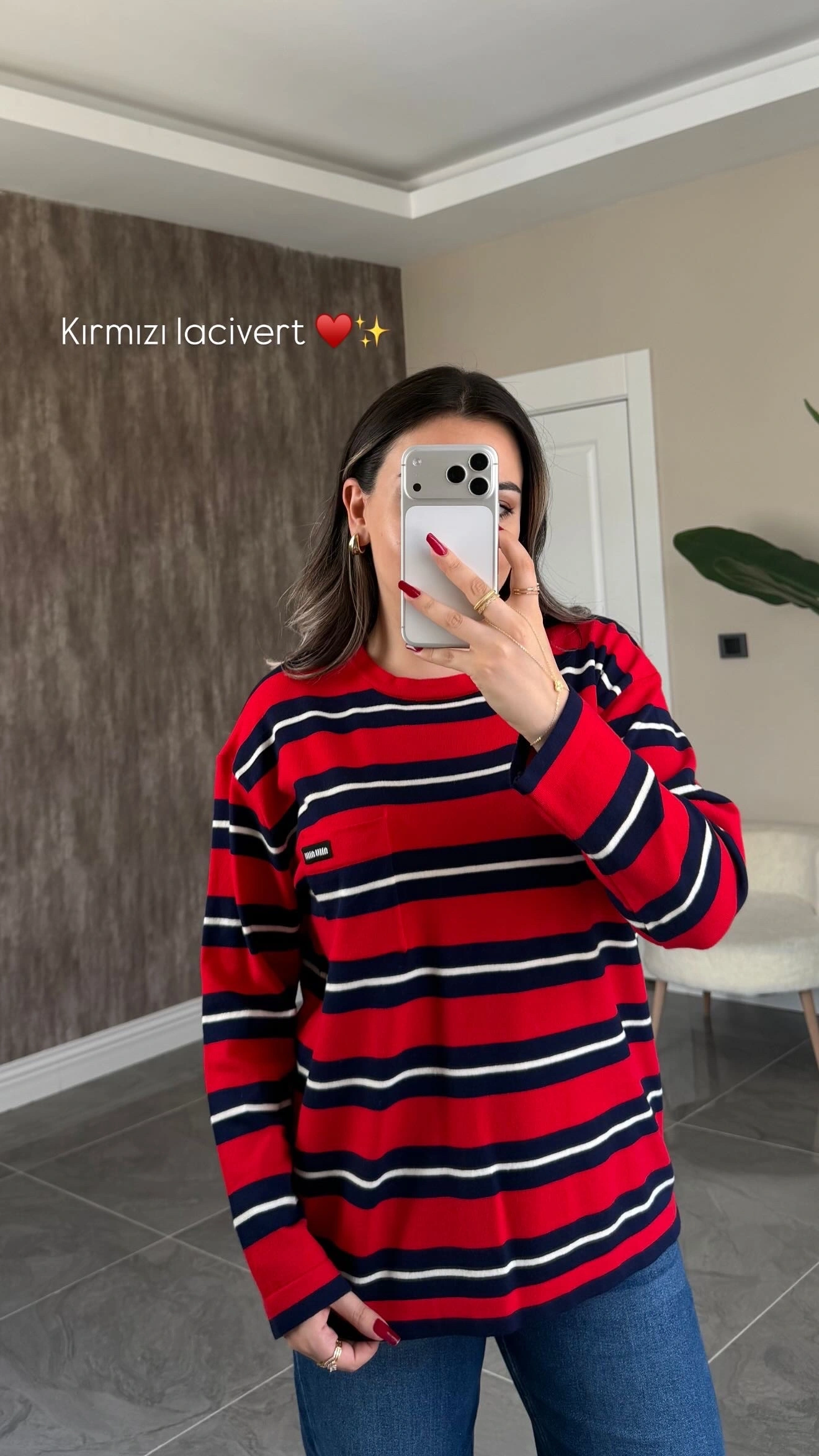 Kırmızı Çizgili Triko