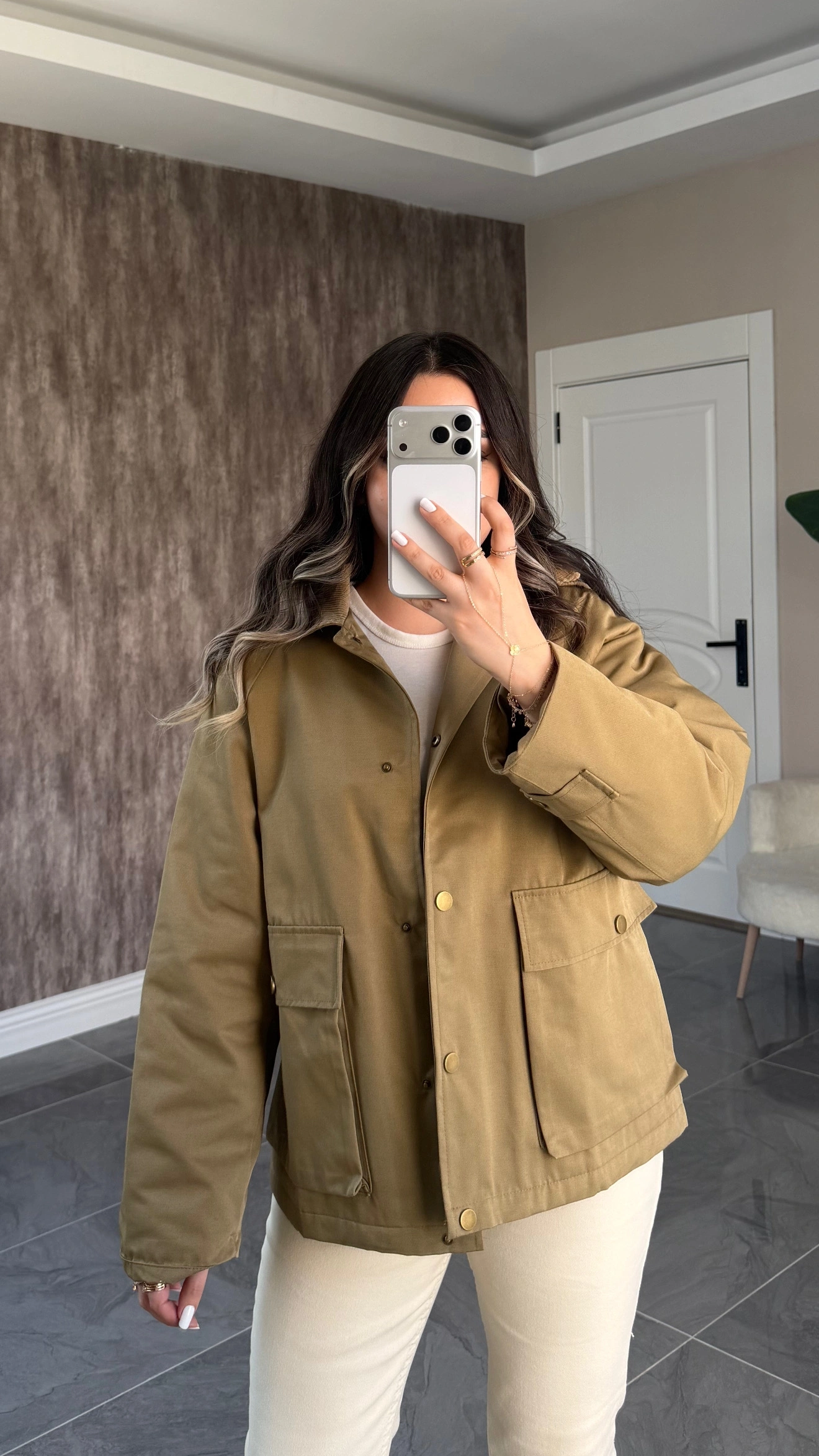 Yakası Kadife Astarlı Yeşil Mont