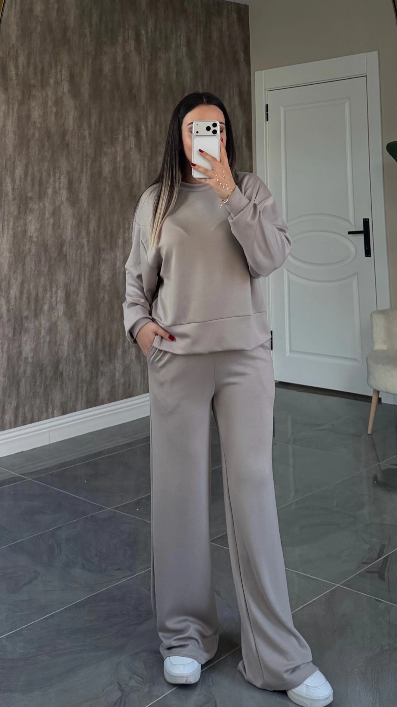 Modal Sweat Takım Vizon
