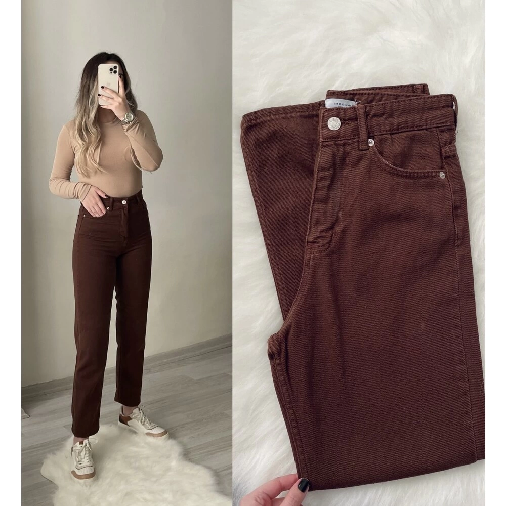 Kahverengi Mom Jean ZR