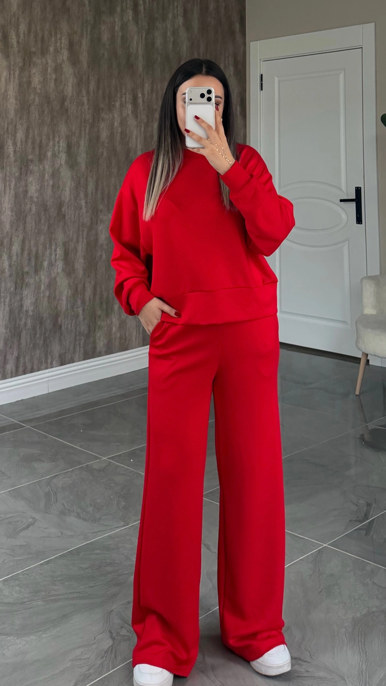 Modal Sweat Takım Kırmızı