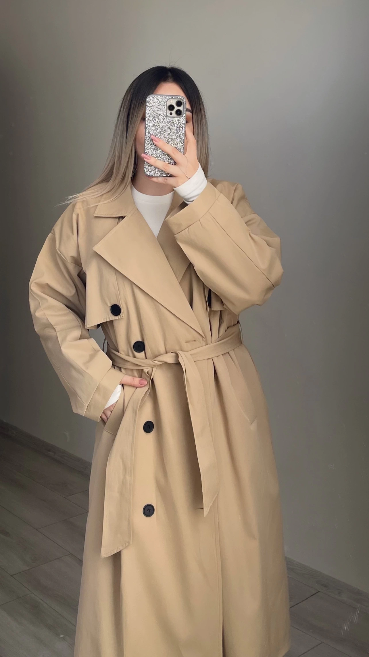 Mssimo Bej Oversize Trençkot