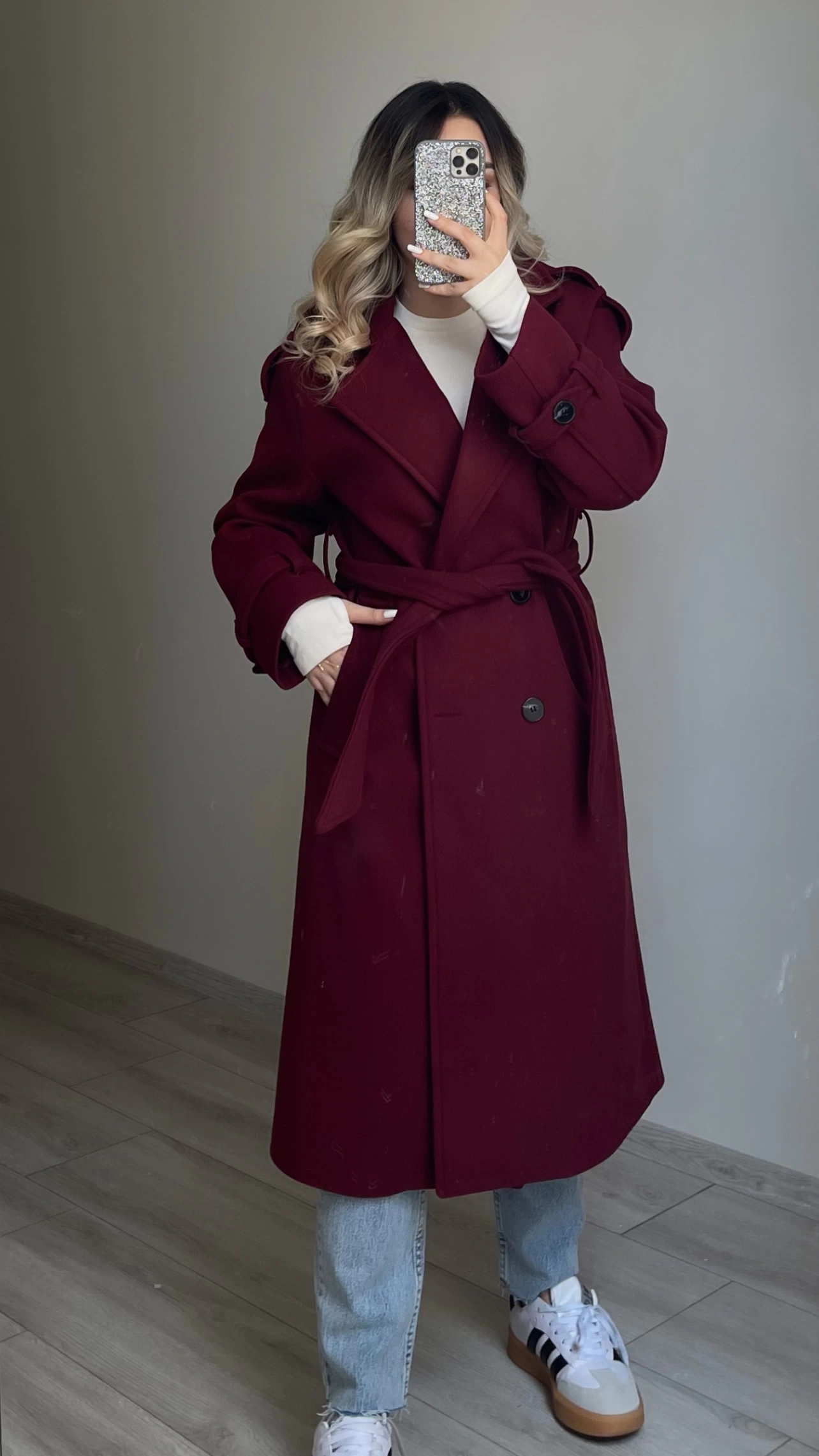 Premium Kaşe Kaban Bordo