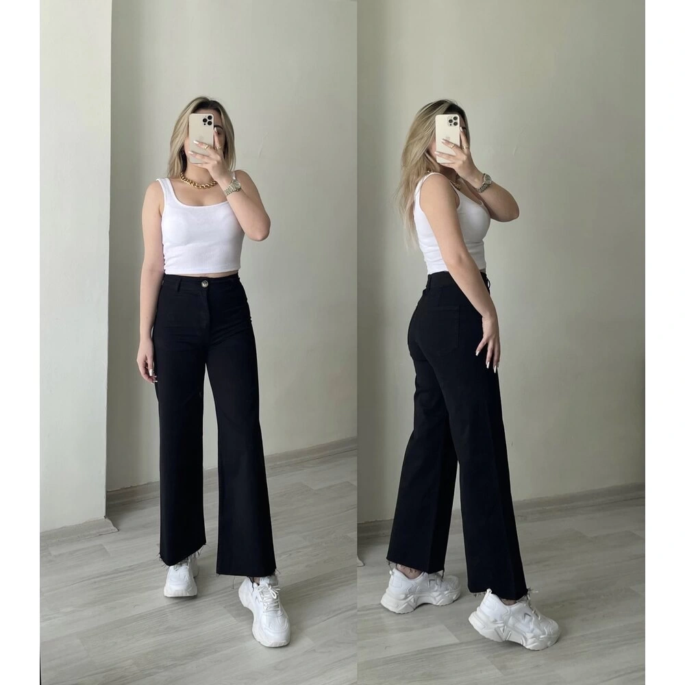 Siyah Bol Paça Jean