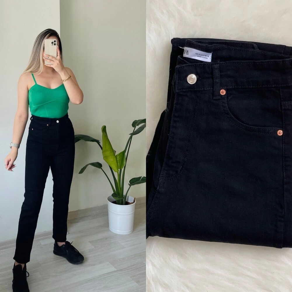 Siyah Mom Jean
