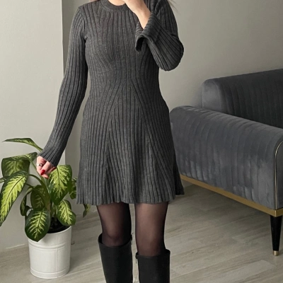 Antrasit HM Model Triko Elbise