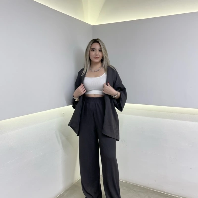 Antrasit Kimono Takım