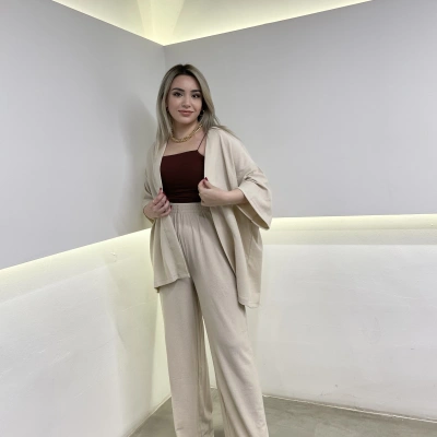 Bej Kimono Takım