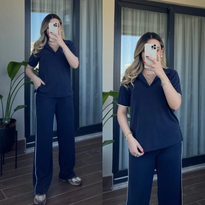 Oysh Polo Yaka Modal Takım Lacivert