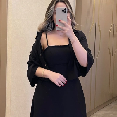 Keten Siyah Elbise Ceket Takım