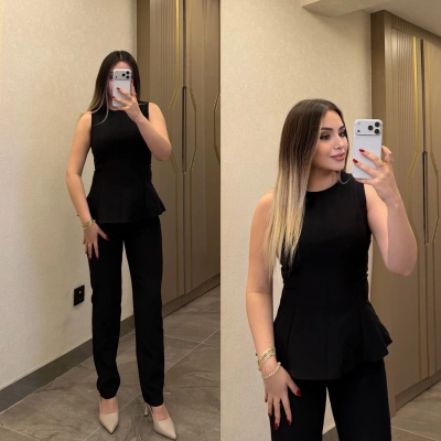 Siyah Bluz Pantolon Takım