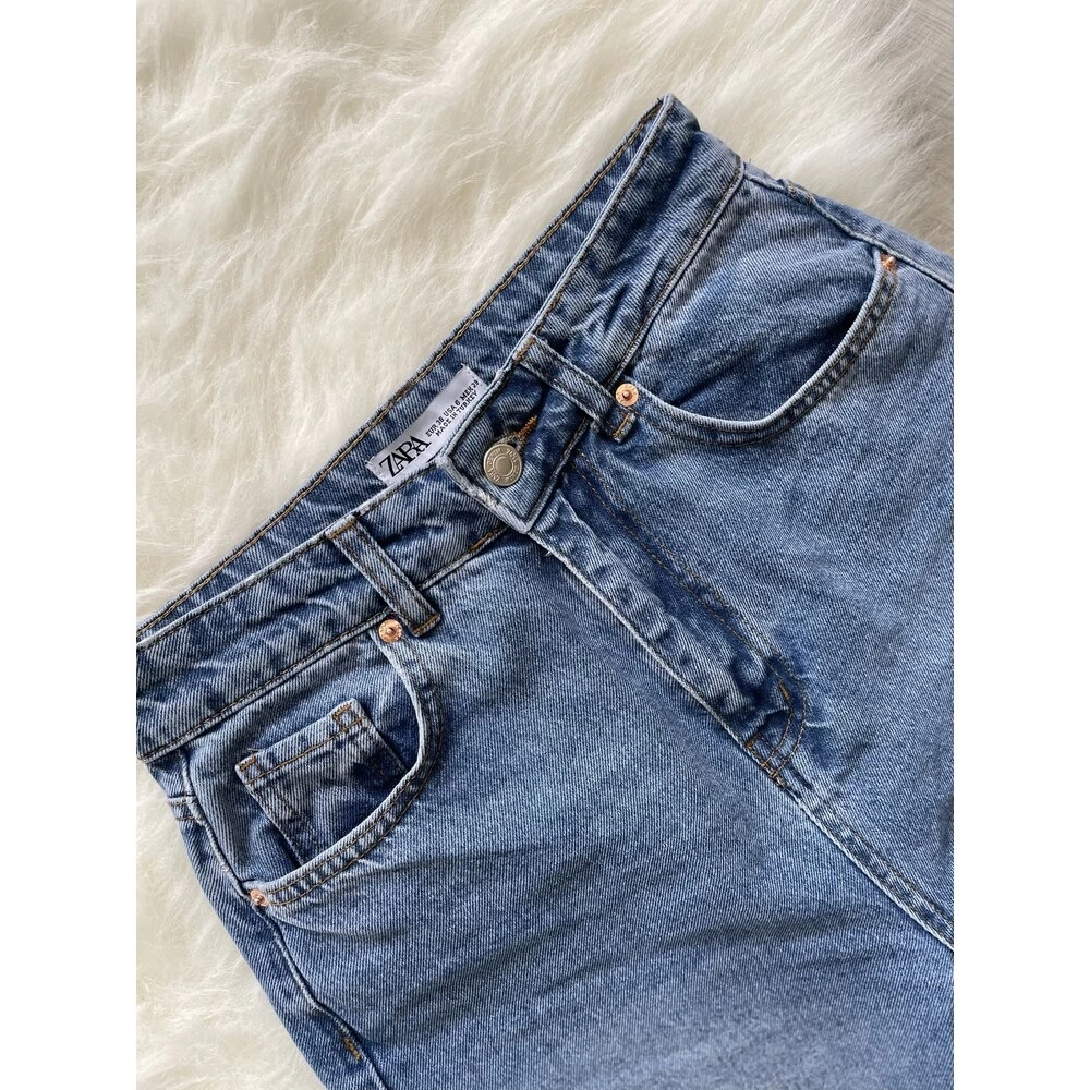 Orta Mavi Wide Leg Jean