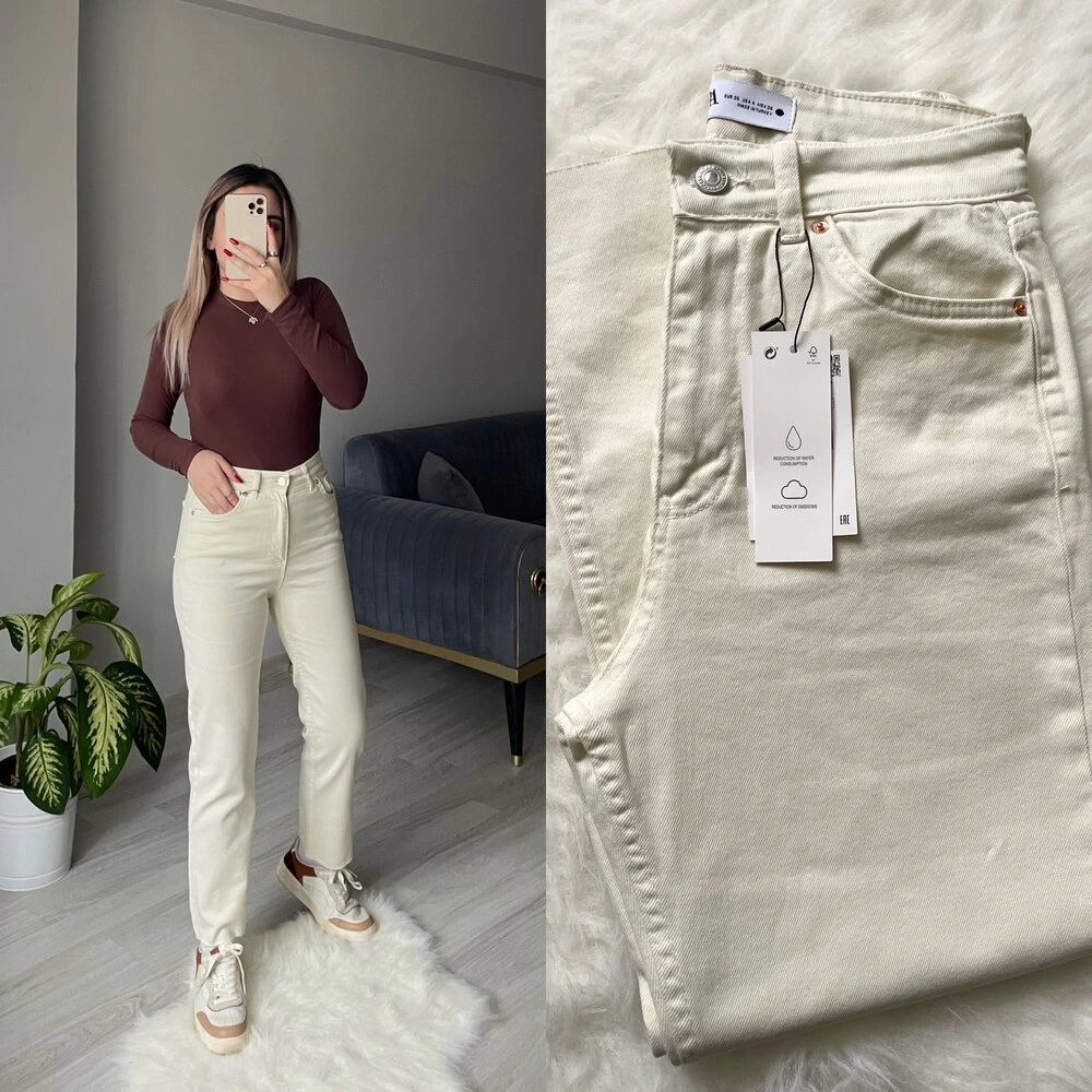 ZR Krem Mom Jean