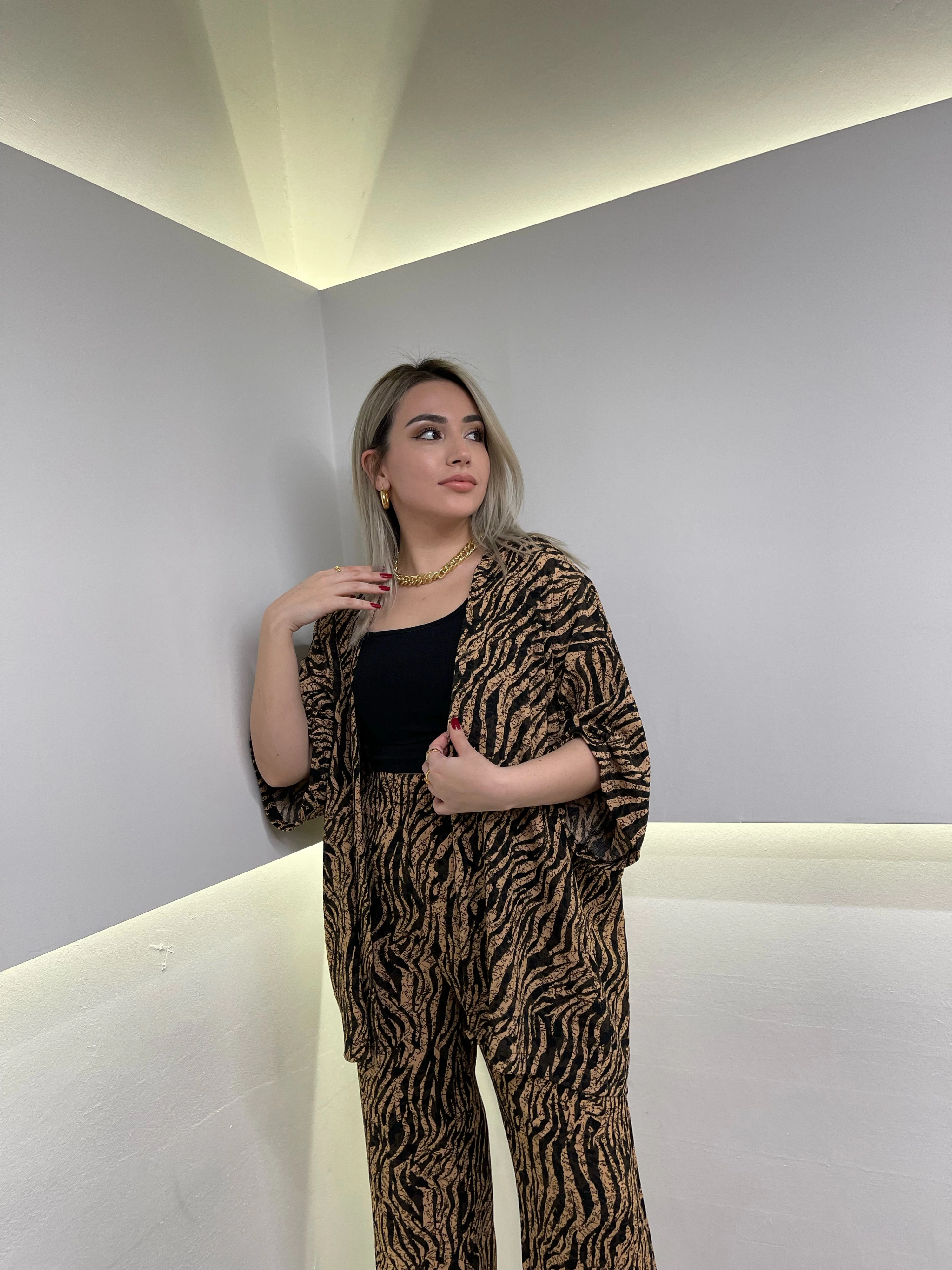 Leopar Kimono Takım