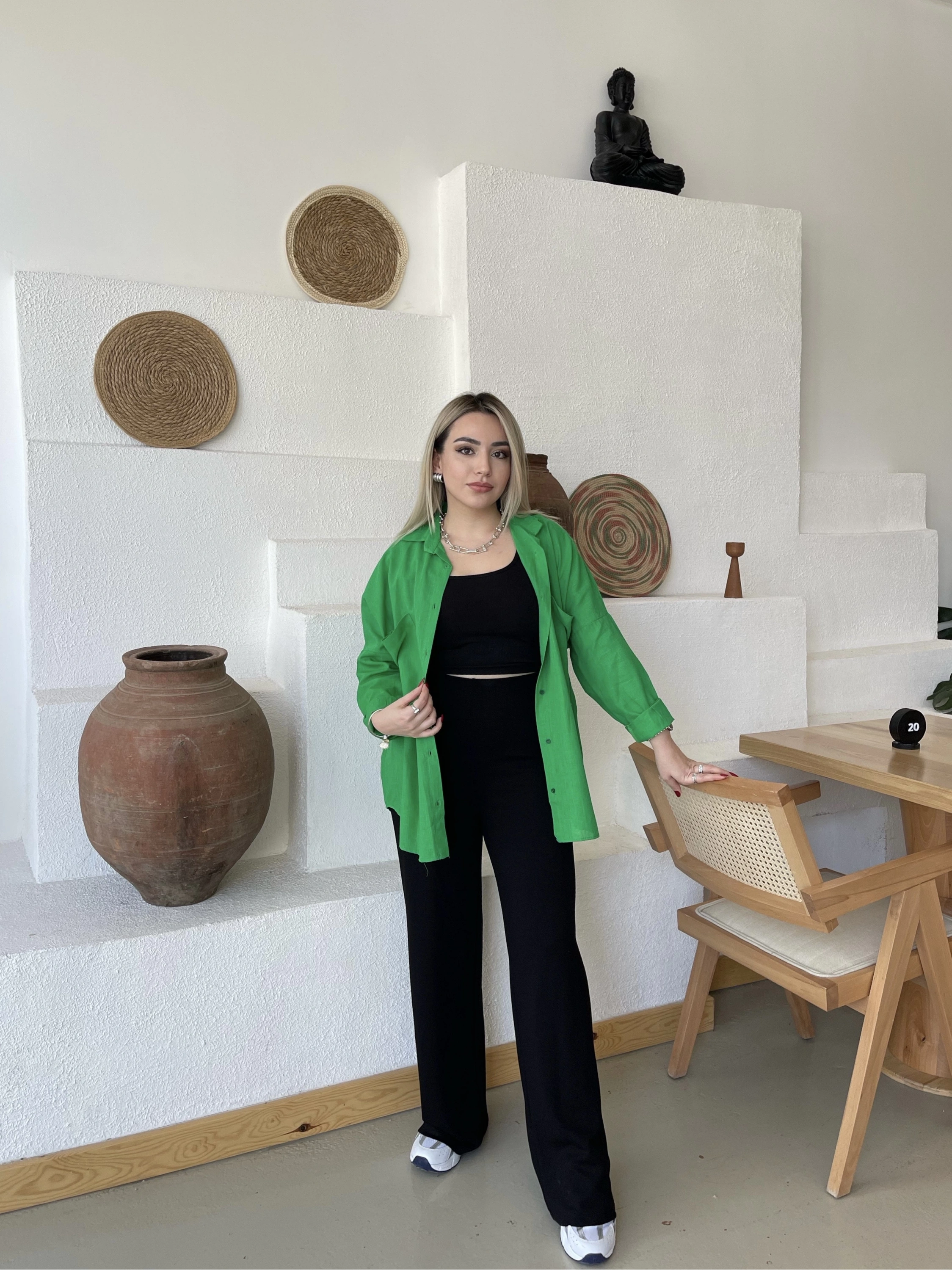Oysh Modal Kumaş Siyah Ekstra Yüksek Bel Pantolon