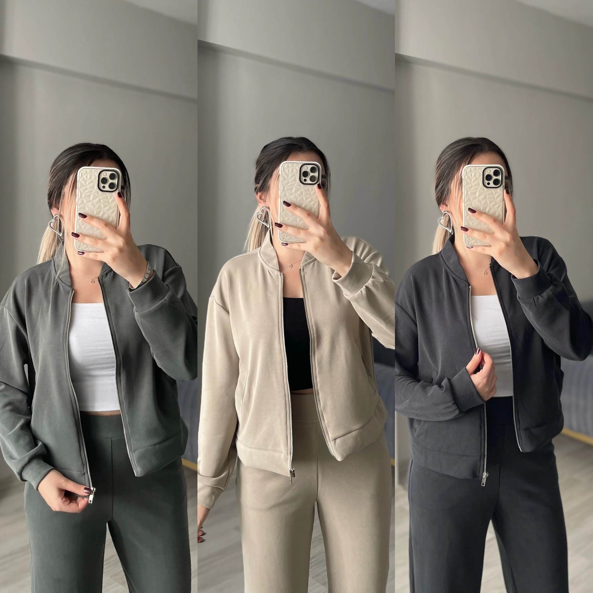 Oysh Modal Kumaş Bomber Ceketli Eşofman Takımları