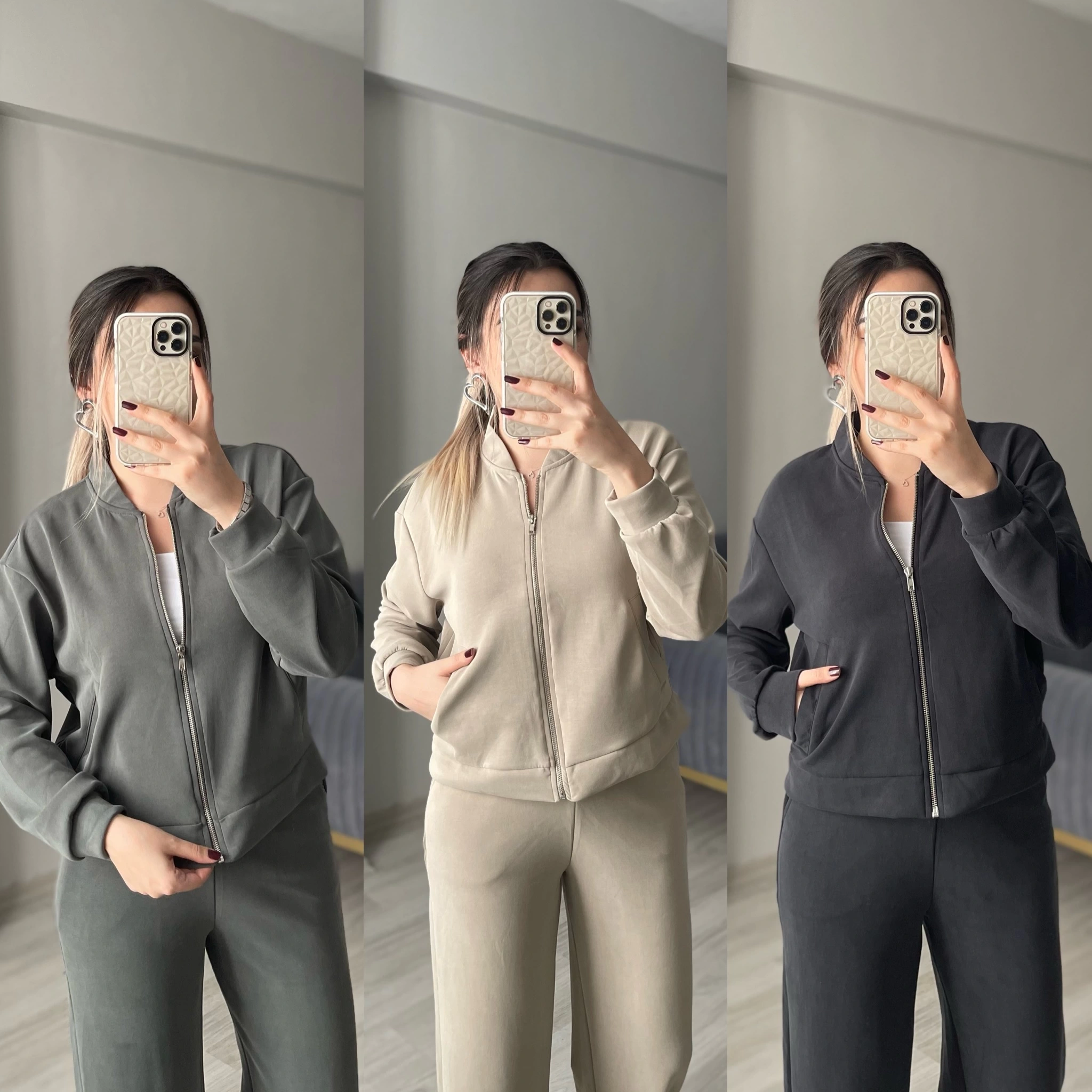 Oysh Modal Kumaş Bomber Ceketli Eşofman Takımları