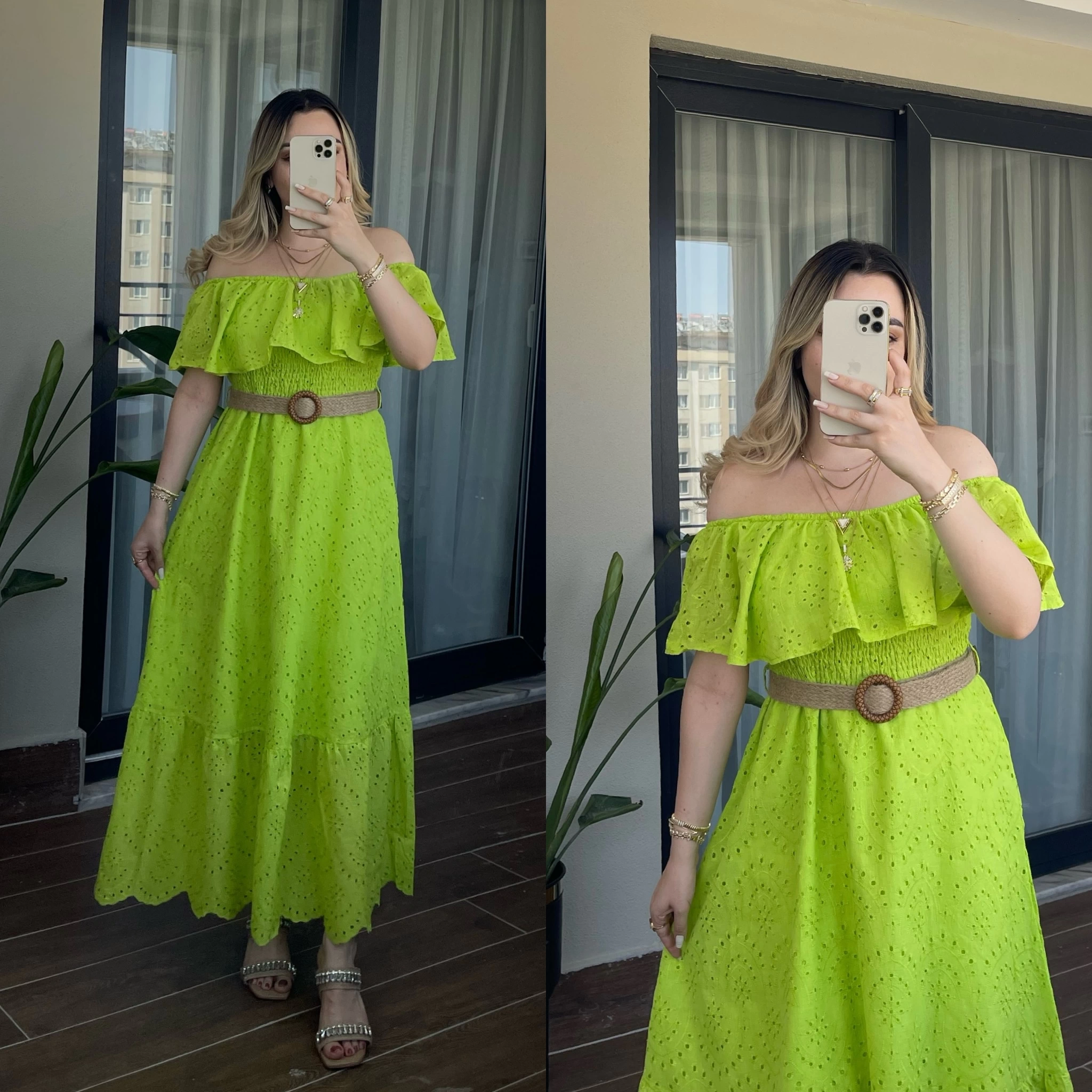 Fıstık Yeşili Fisto Elbise