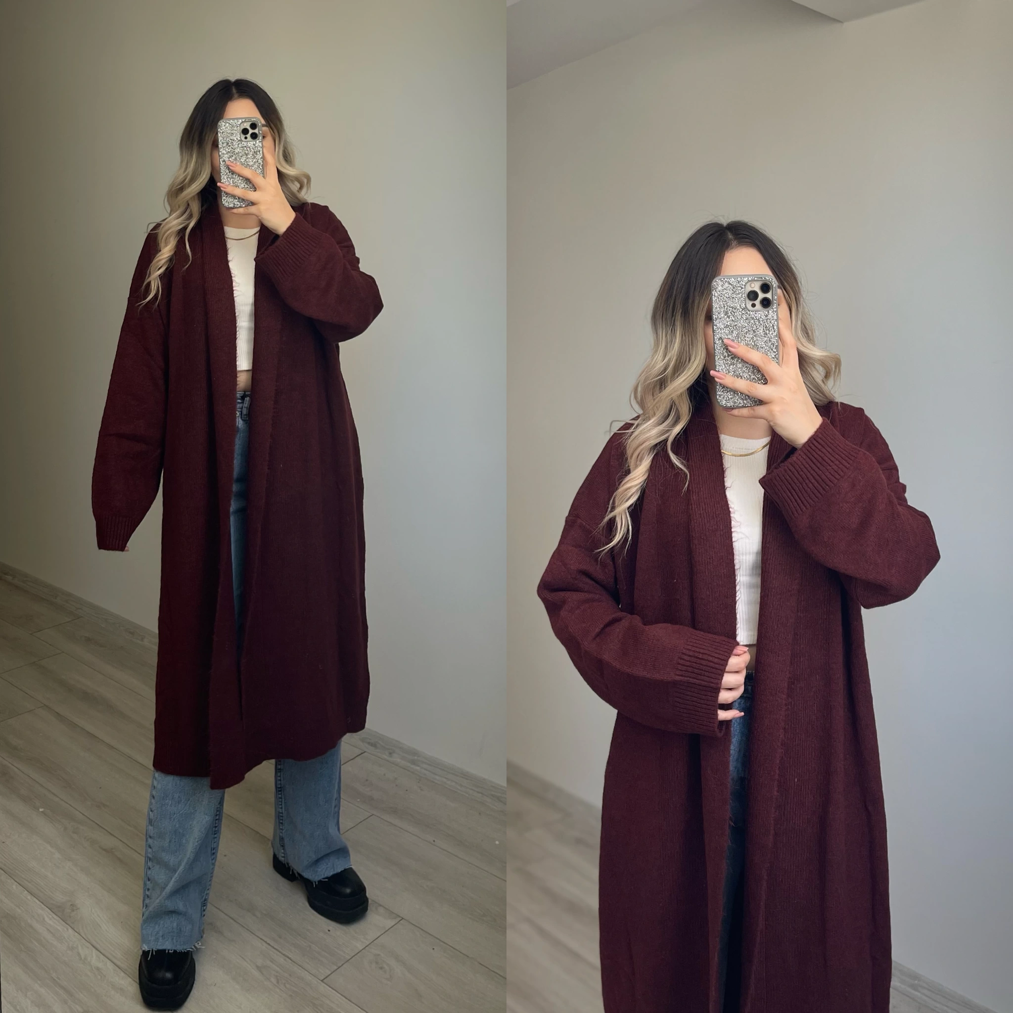 Triko Hırka Bordo
