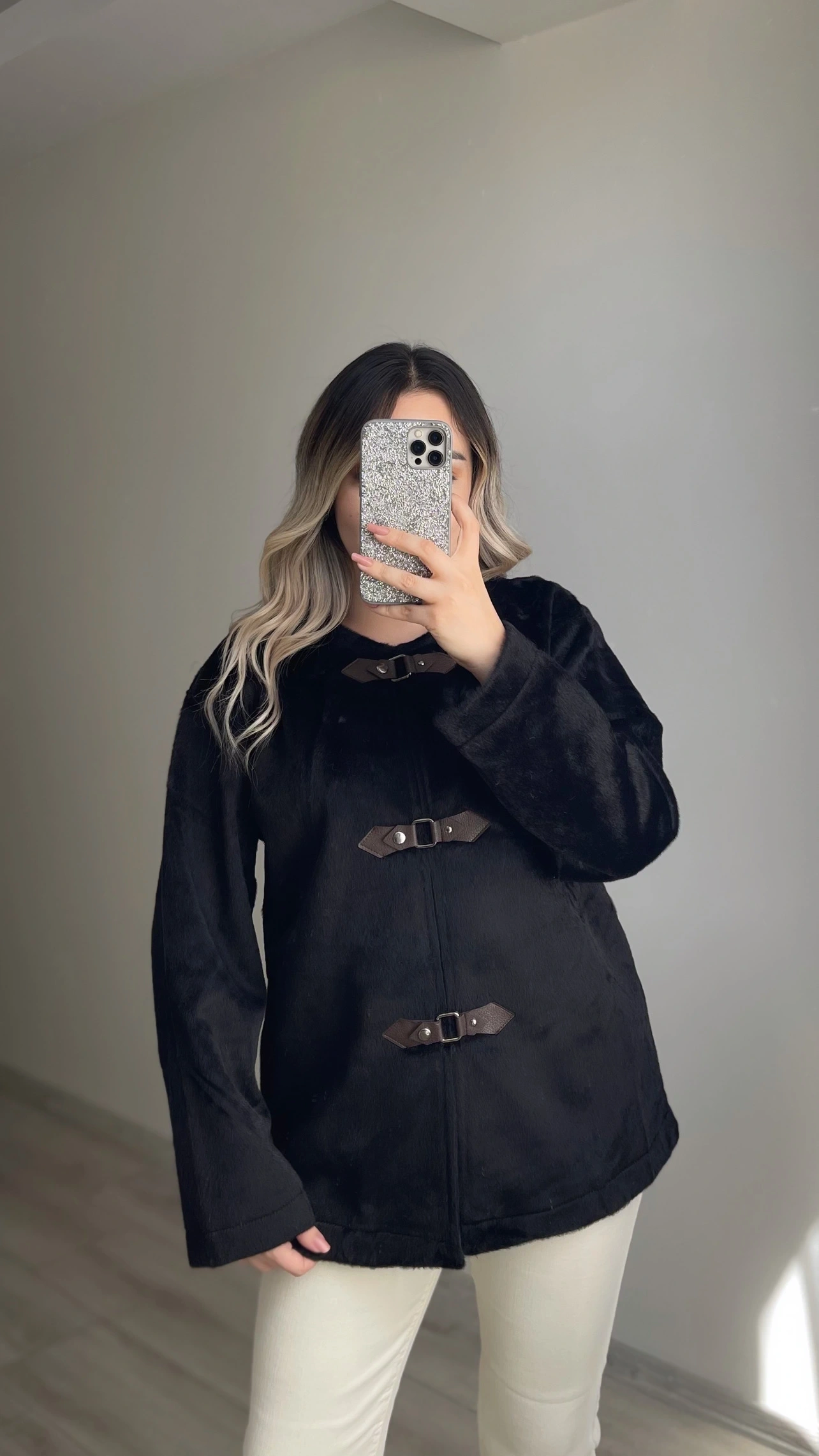 Zr Model Siyah Peluş Ceket