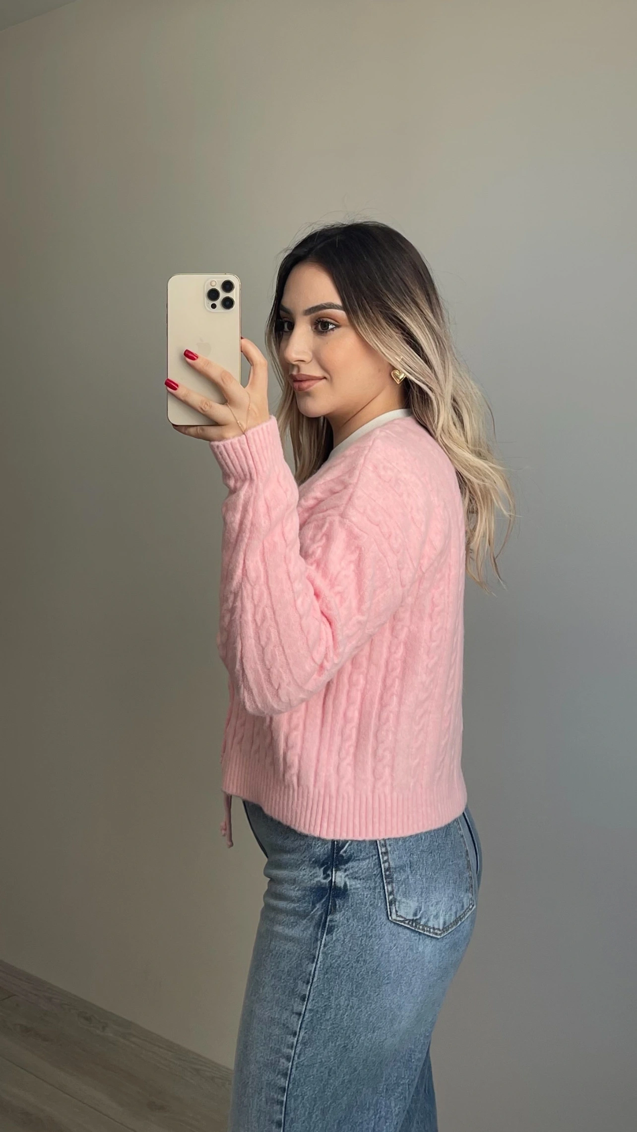 Örgü Yumoş Hırka Pembe