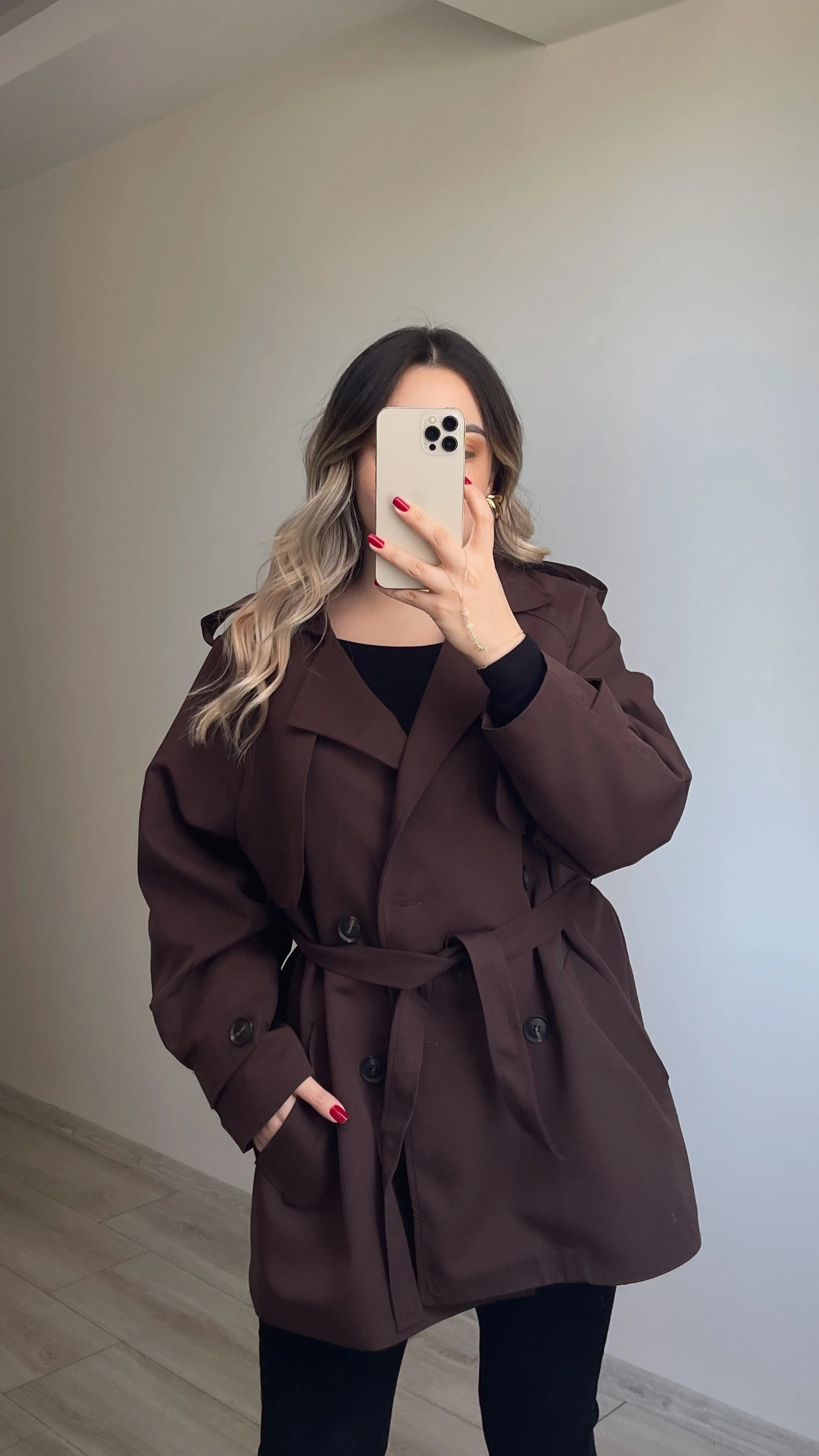 Premium Kalite Acı Kahve Ara Boy Trenç