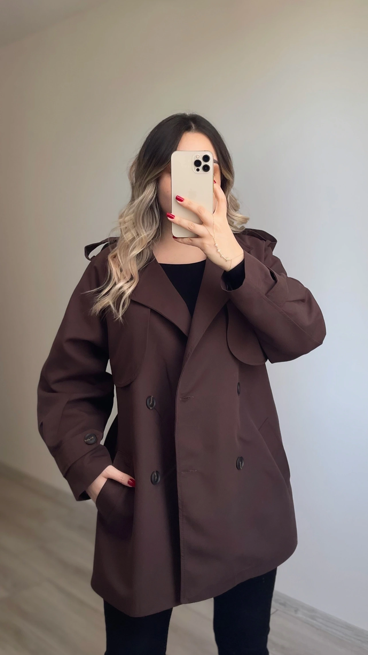 Premium Kalite Acı Kahve Ara Boy Trenç