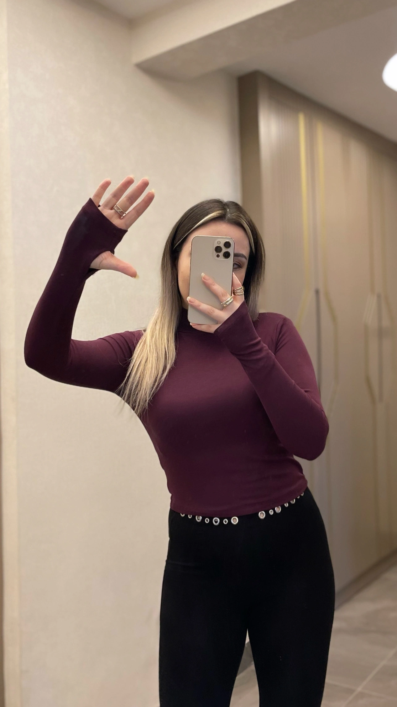 Oysho Yarım Balıkçı Body Mürdüm