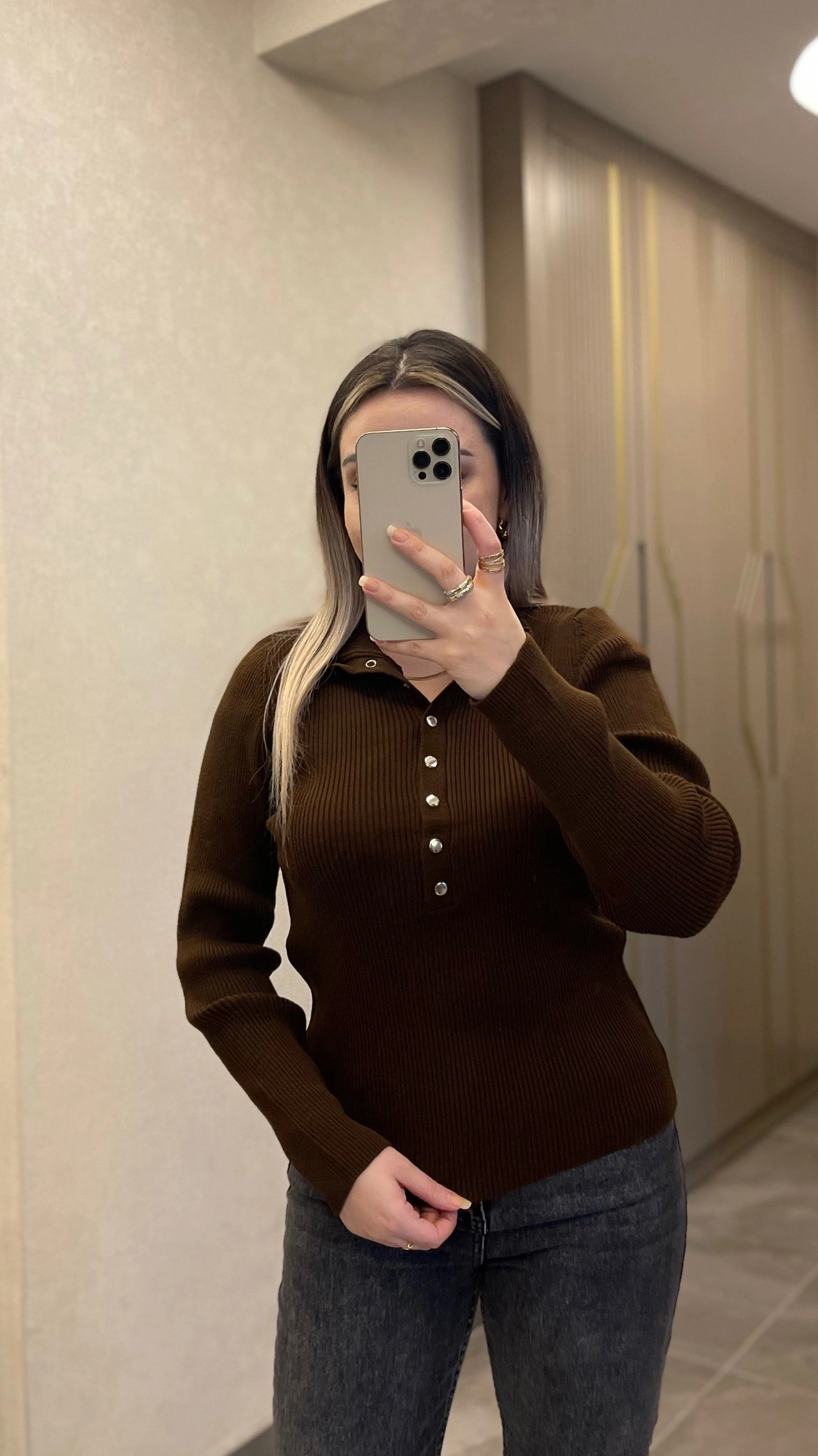Acı Kahve Çıtçıtlı Premium Triko