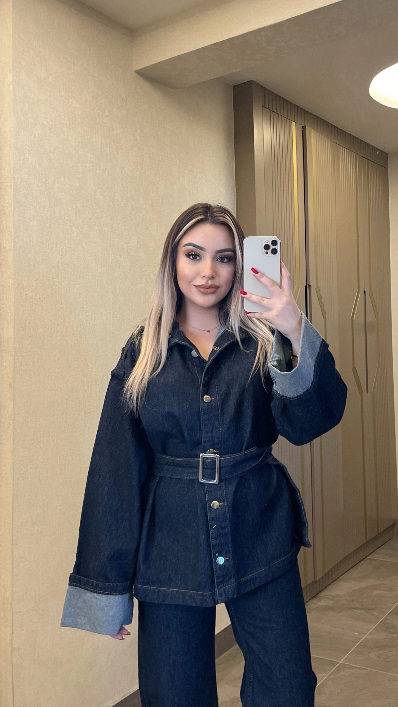 Katlamalı Denim Takım