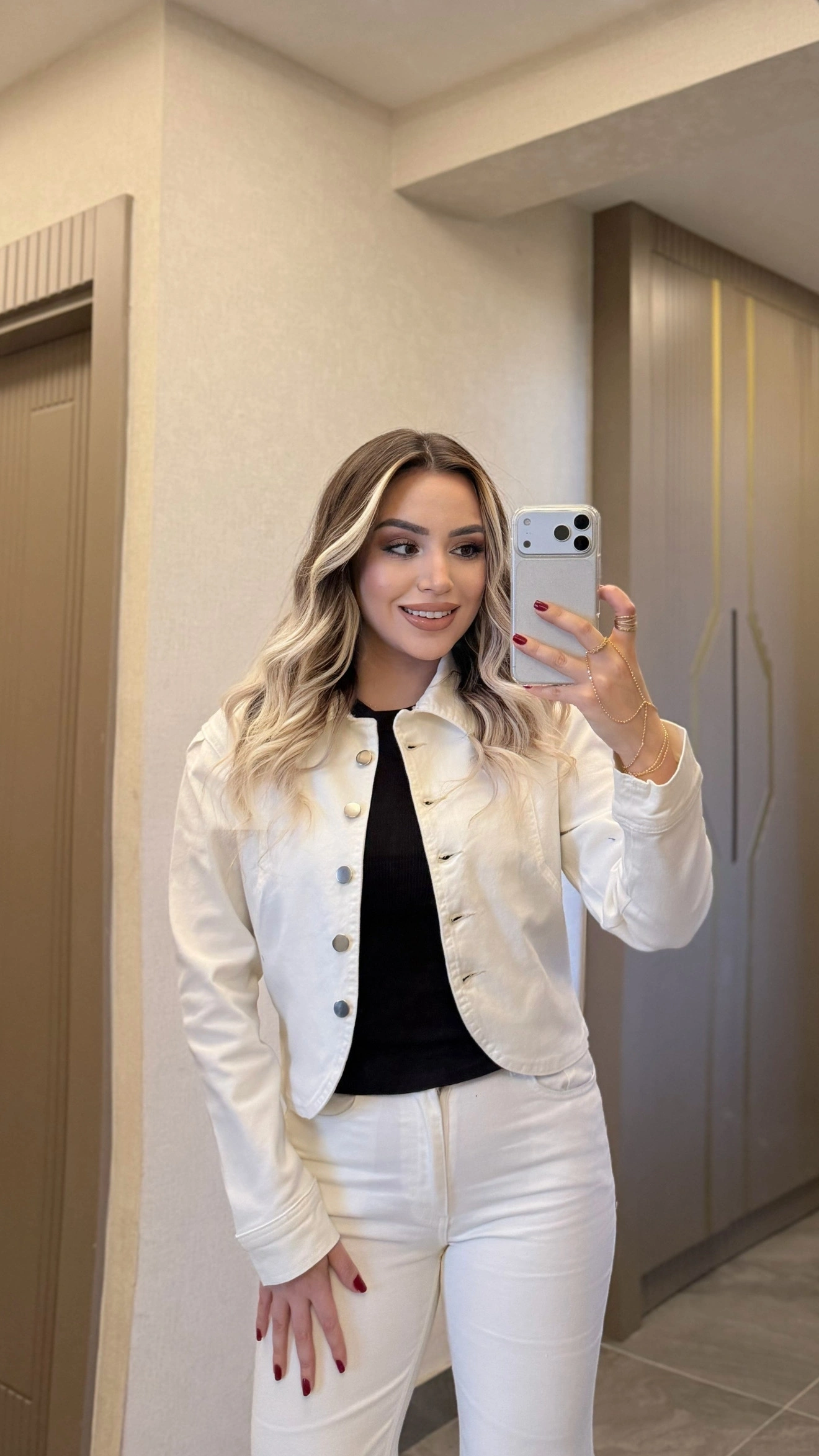 Ekru Denim Takım