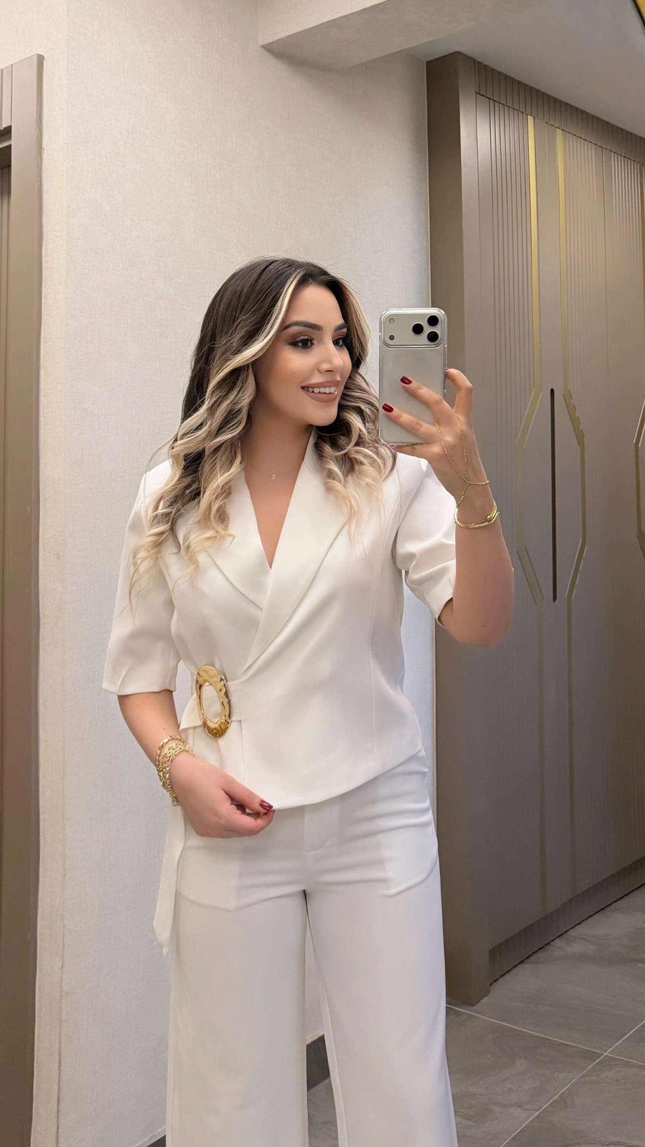 Beyaz Gold Tokalı Takım