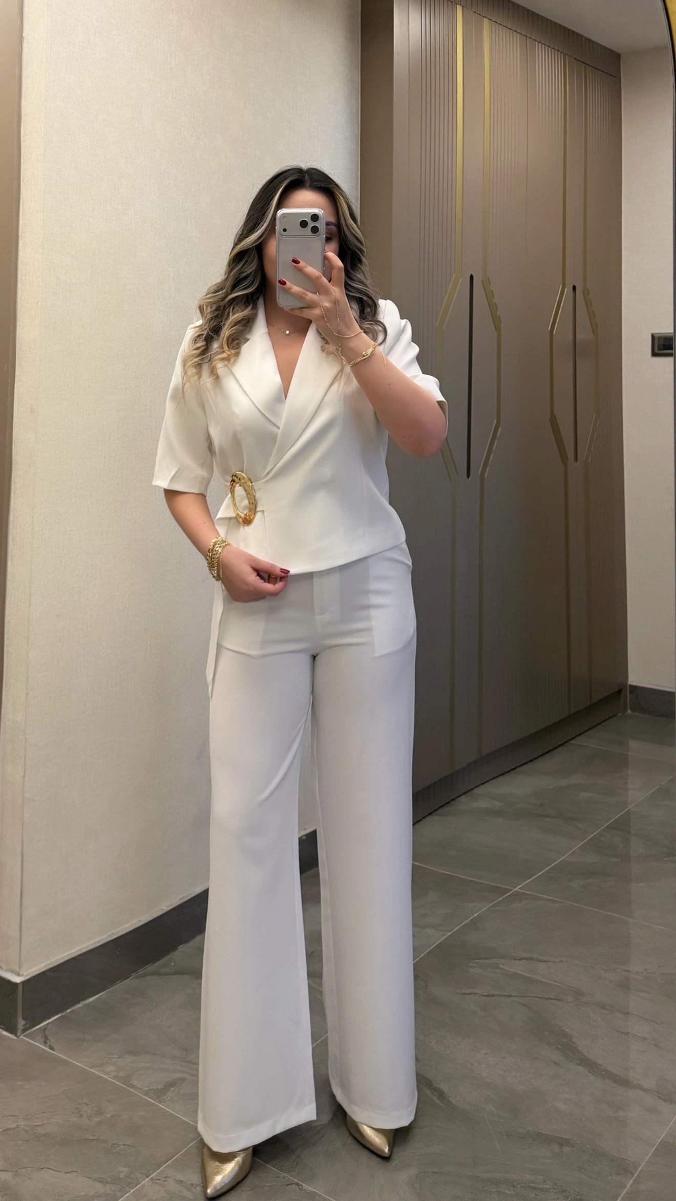 Beyaz Gold Tokalı Takım