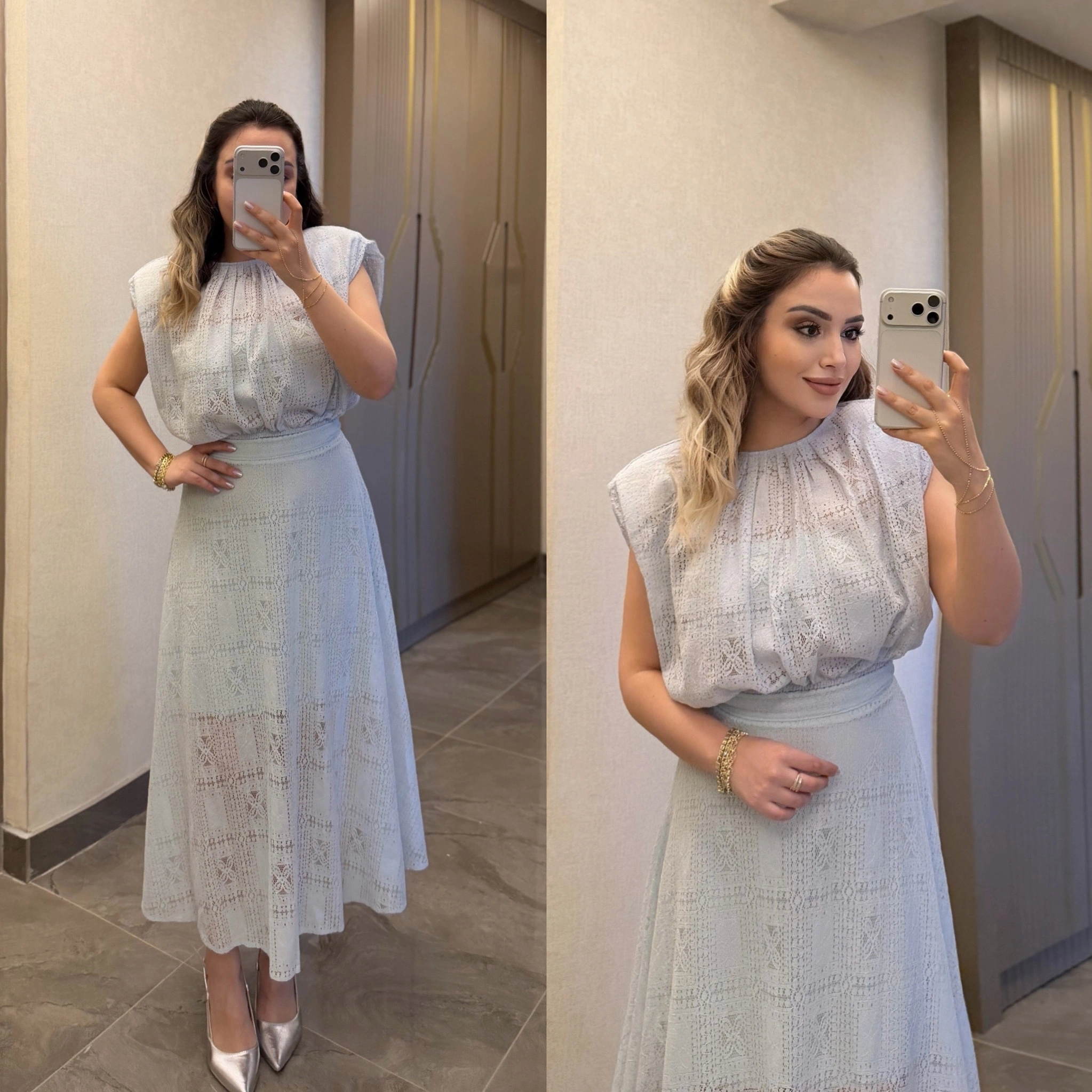 Dantelli Takım Bebe Mavi