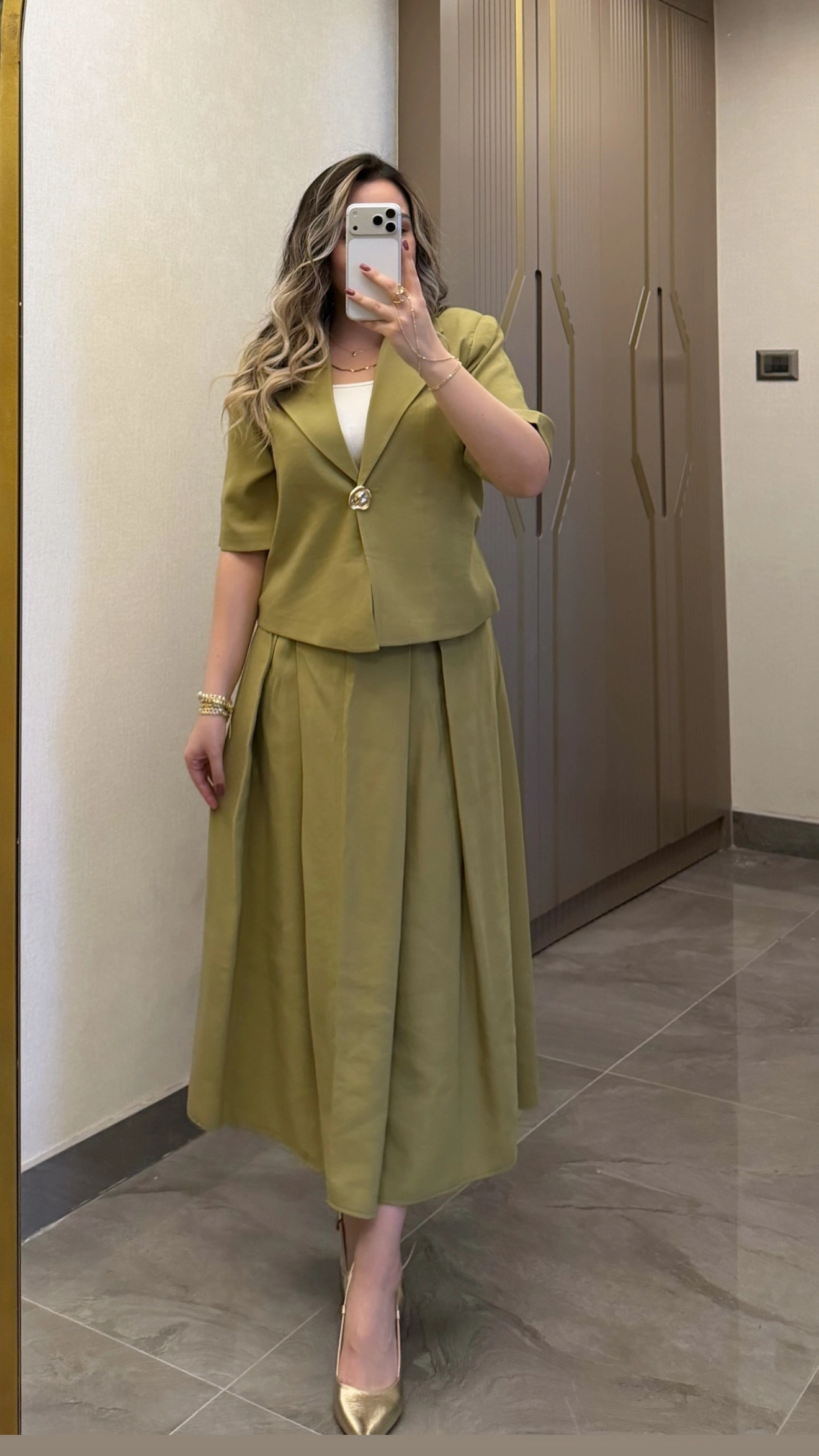 Yeşil Etek Blazer Ceket Takım
