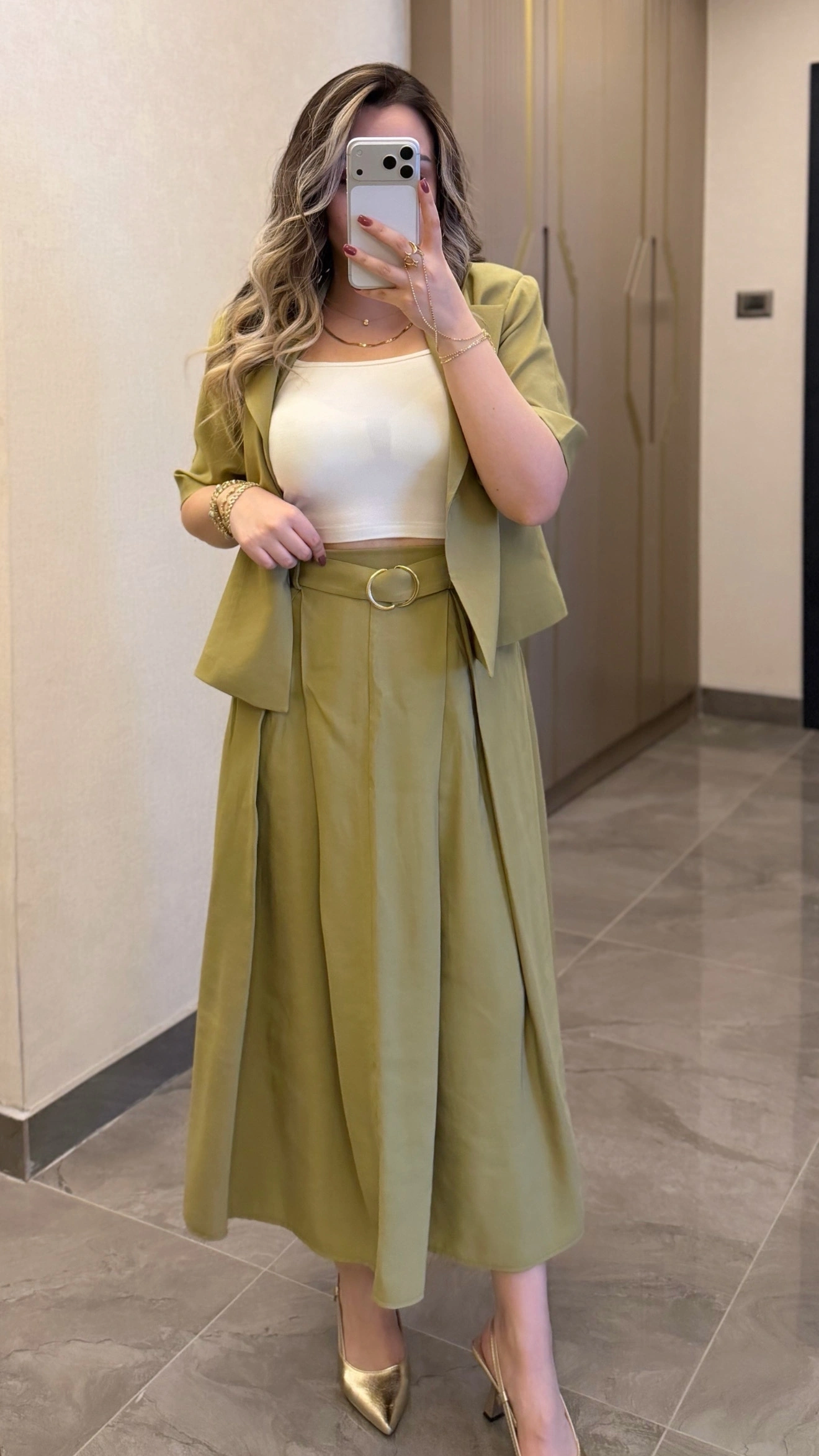 Yeşil Etek Blazer Ceket Takım