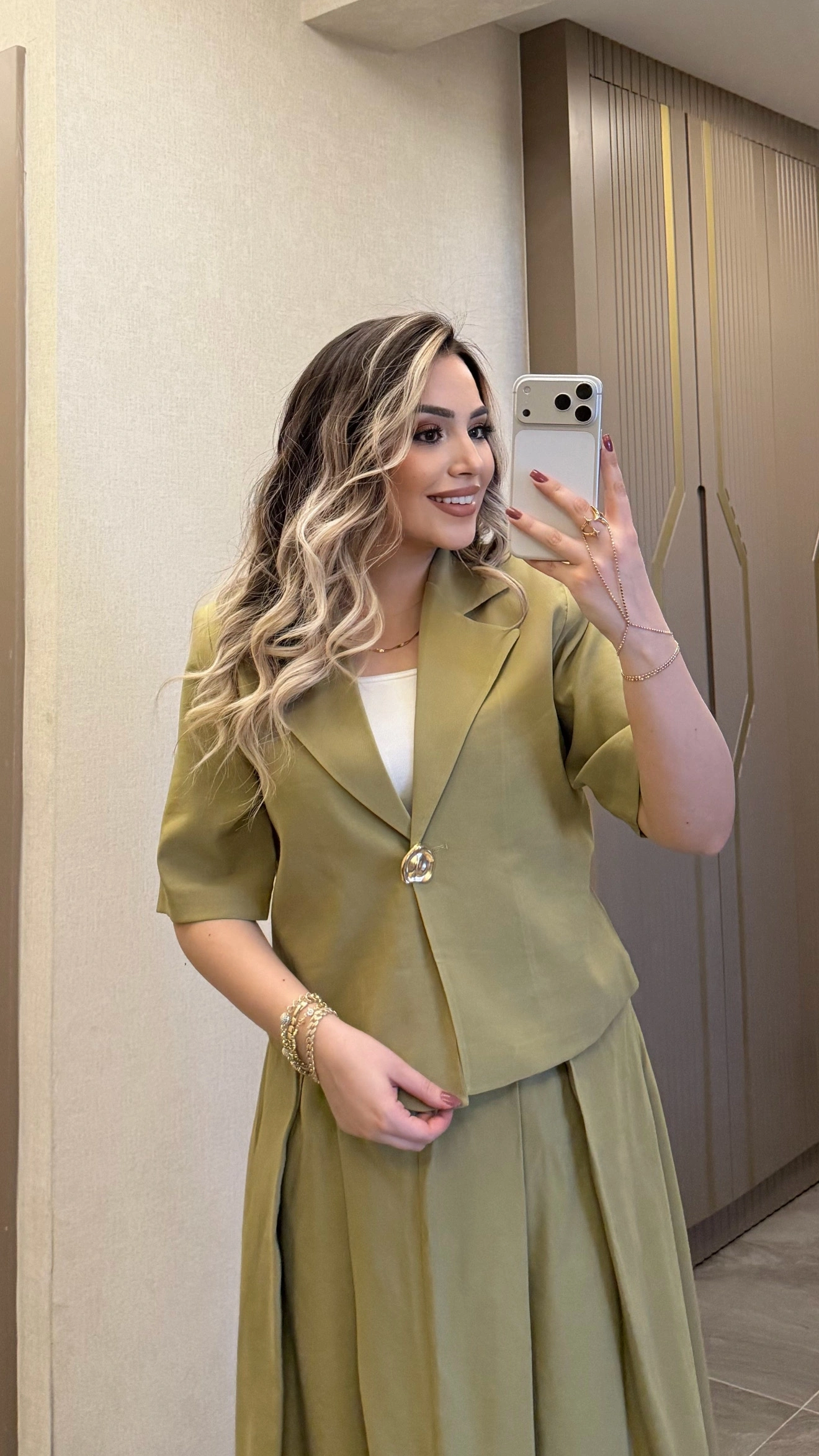Yeşil Etek Blazer Ceket Takım