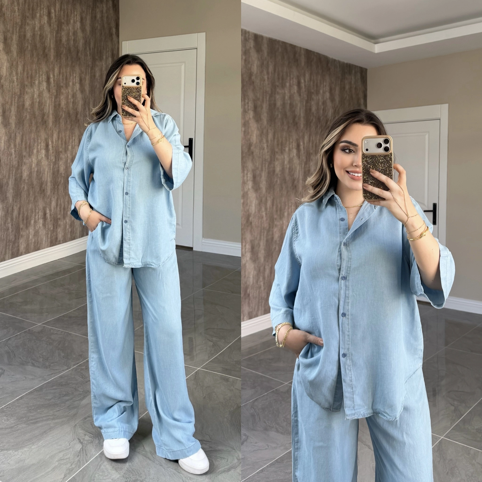 Denim Takım Açık Mavi