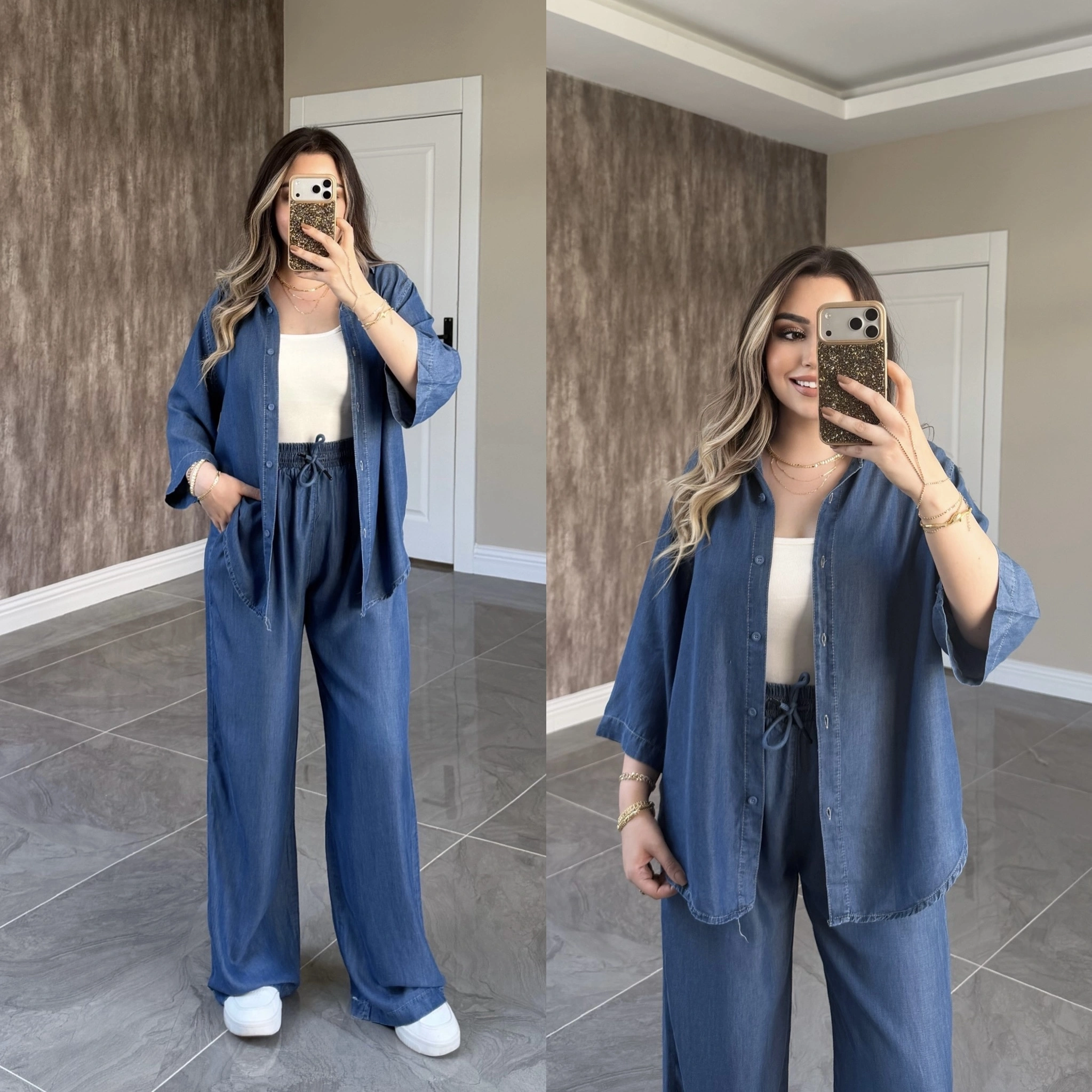 Denim Takım Koyu Mavi